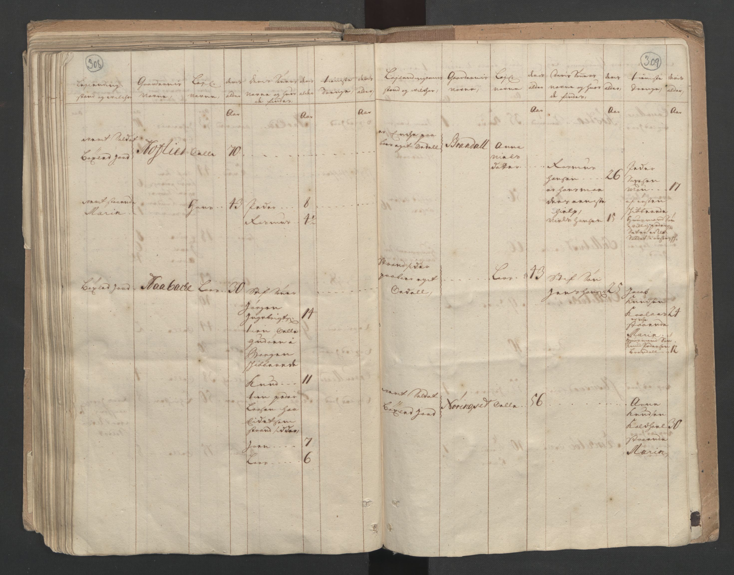 RA, Census (manntall) 1701, no. 10: Sunnmøre fogderi, 1701, p. 308-309