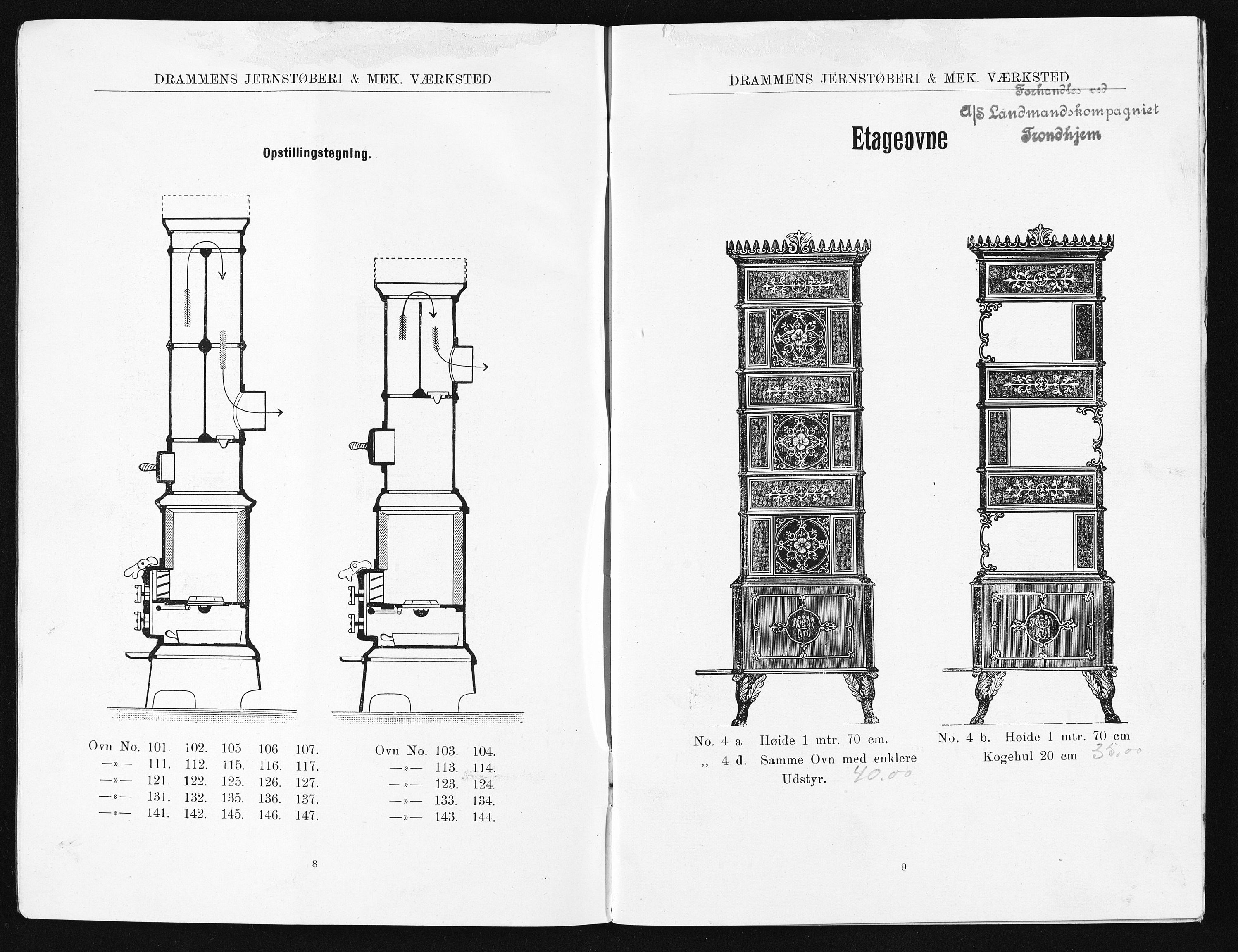 Næs Jernverksmuseets samling av historiske ovnskataloger, NESJ/NJM-006/01/L0059: Drammens Jernstøberi & Mek. Værksted, Drammen, Special-Katalog, uten år., 1920-1940