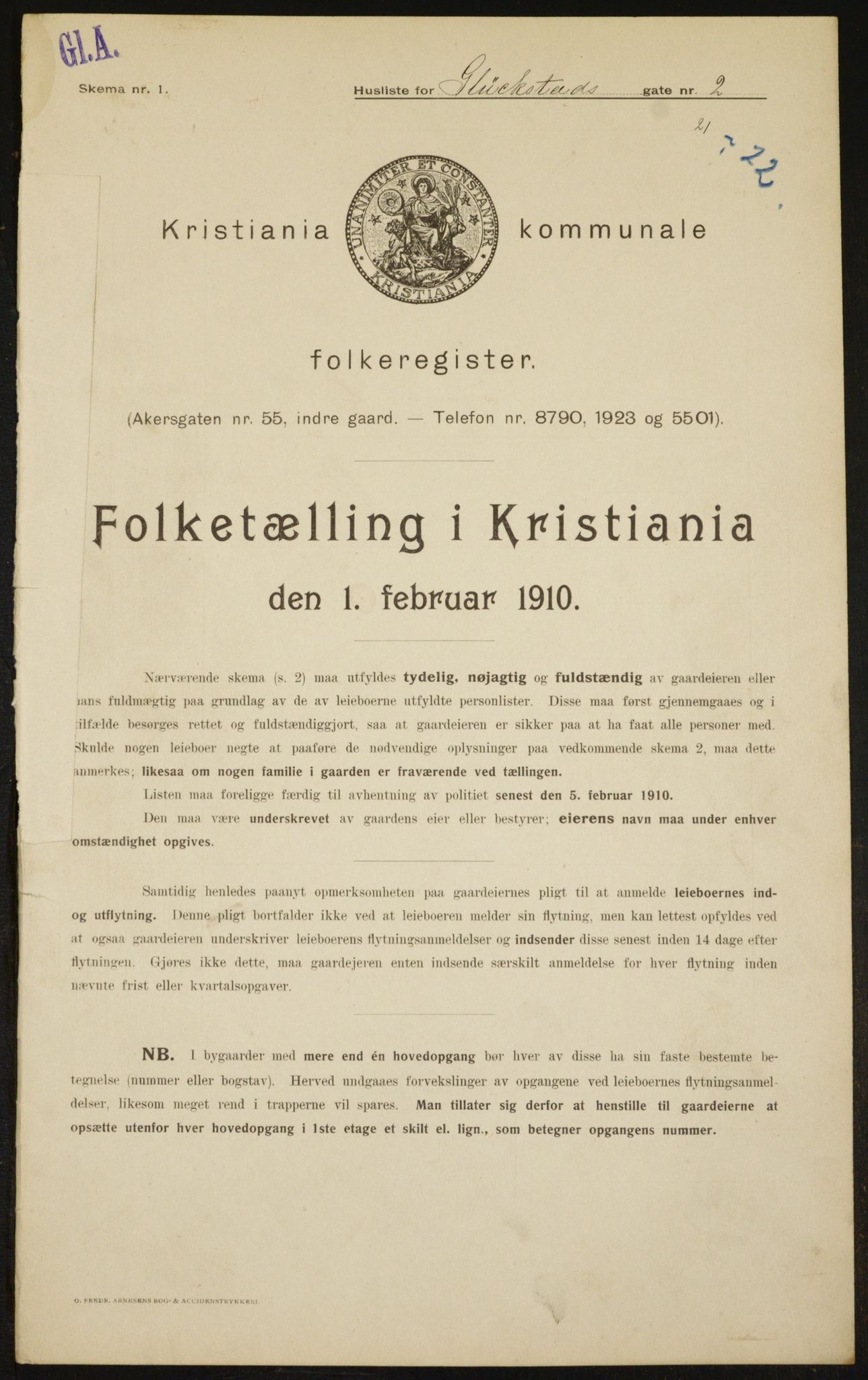 OBA, Municipal Census 1910 for Kristiania, 1910, p. 27900