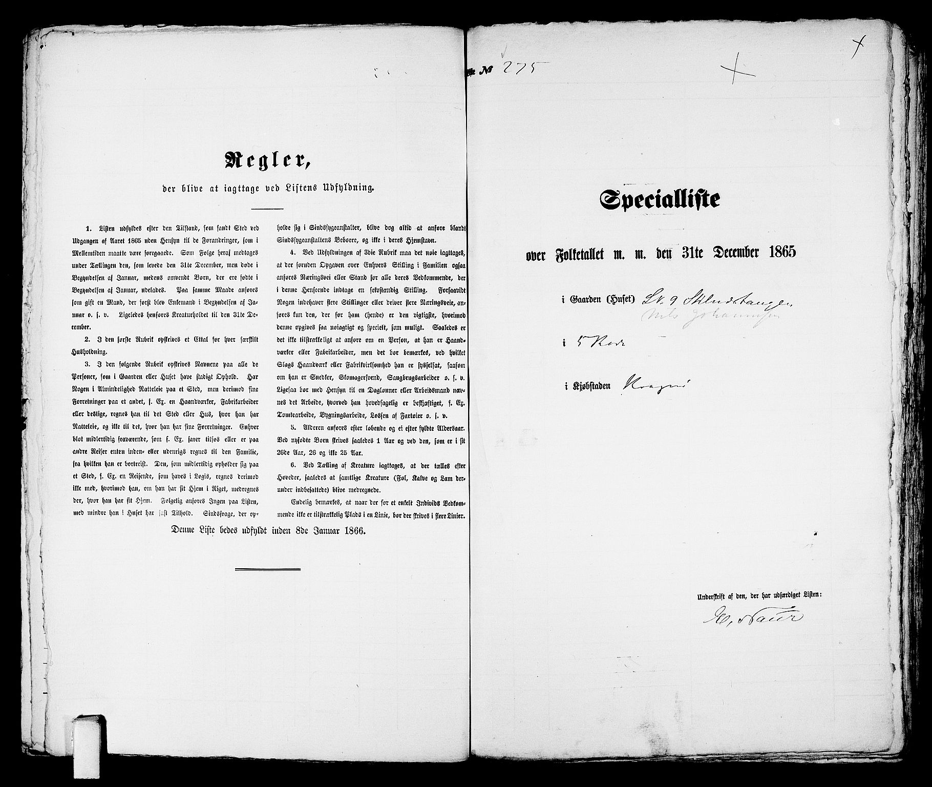 RA, 1865 census for Kragerø/Kragerø, 1865, p. 560