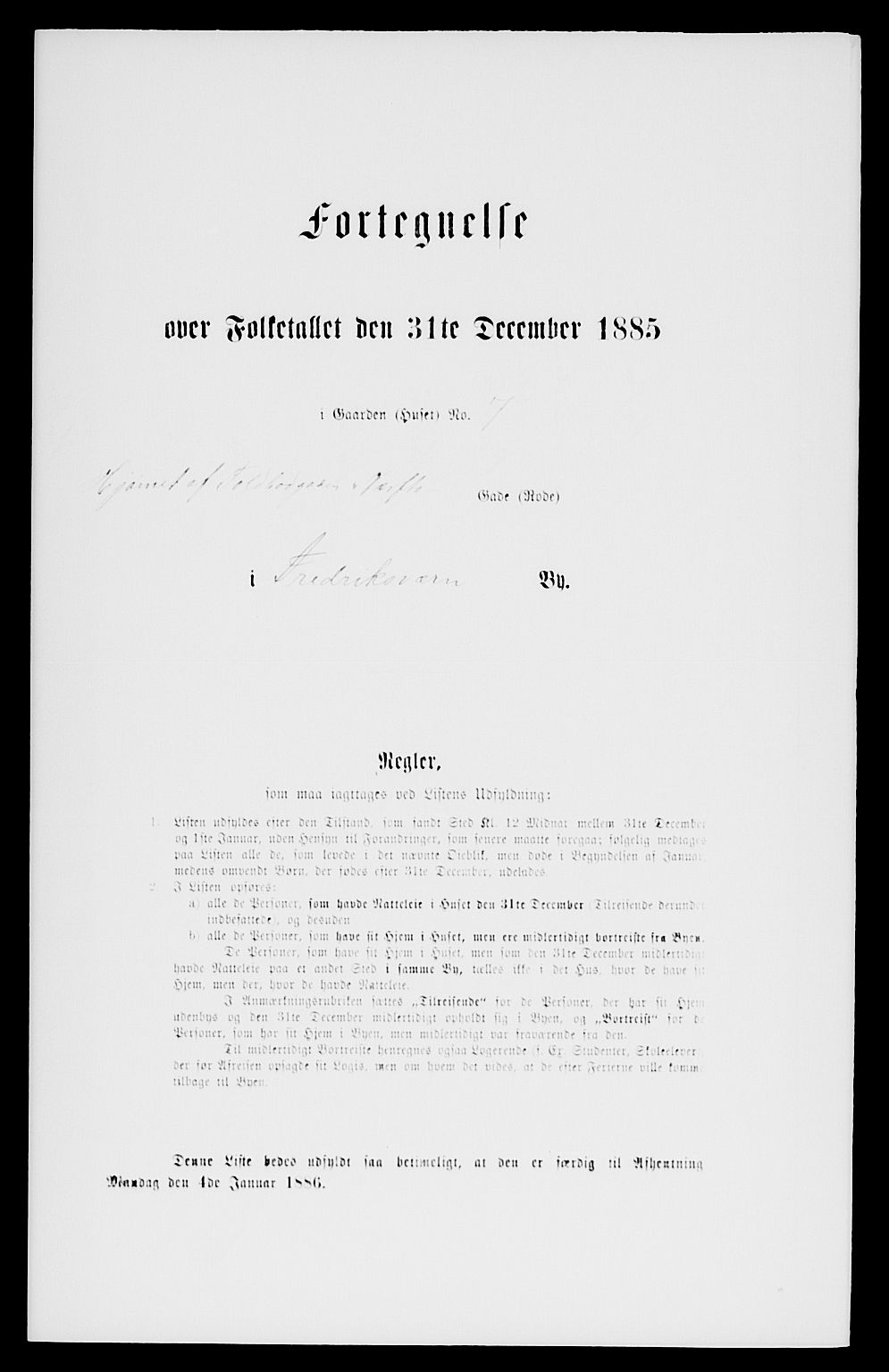 SAKO, 1885 census for 0798 Fredriksvern, 1885, p. 13