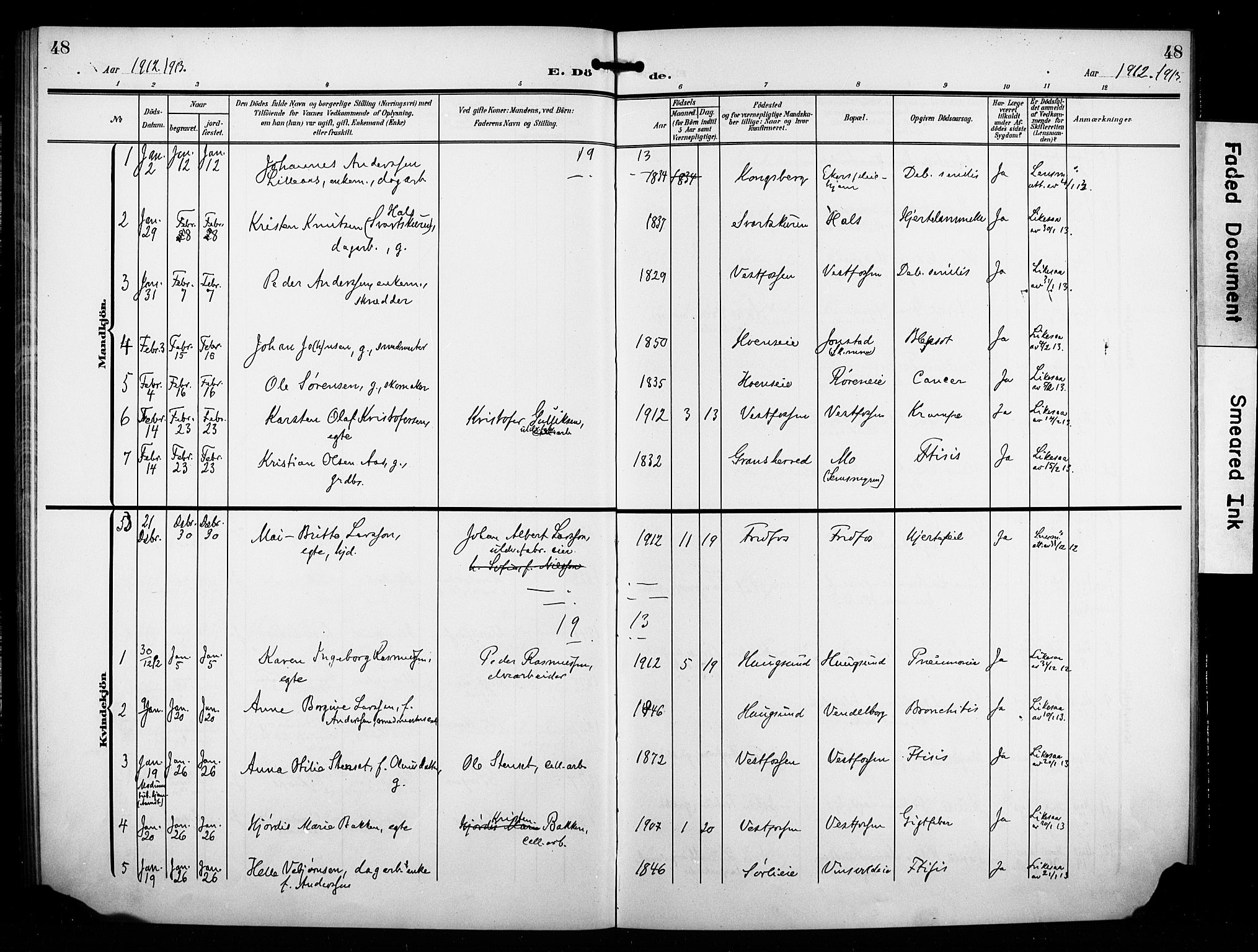 Eiker kirkebøker, AV/SAKO-A-4/F/Fb/L0004: Parish register (official) no. II 4, 1905-1914, p. 48