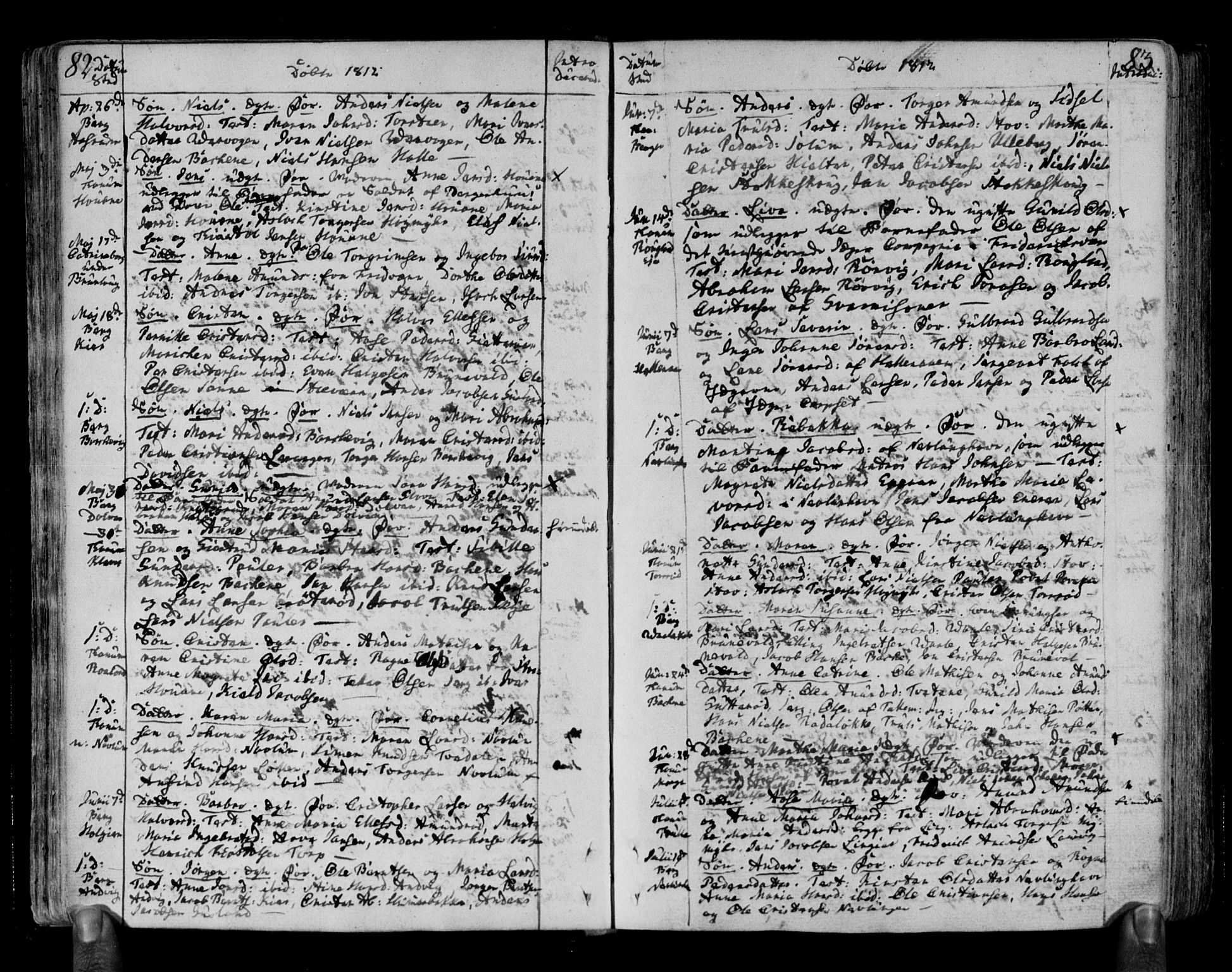 Brunlanes kirkebøker, AV/SAKO-A-342/F/Fa/L0002: Parish register (official) no. I 2, 1802-1834, p. 82-83