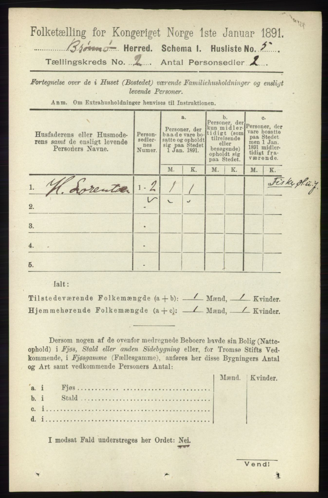 RA, 1891 census for 1814 Brønnøy, 1891, p. 752