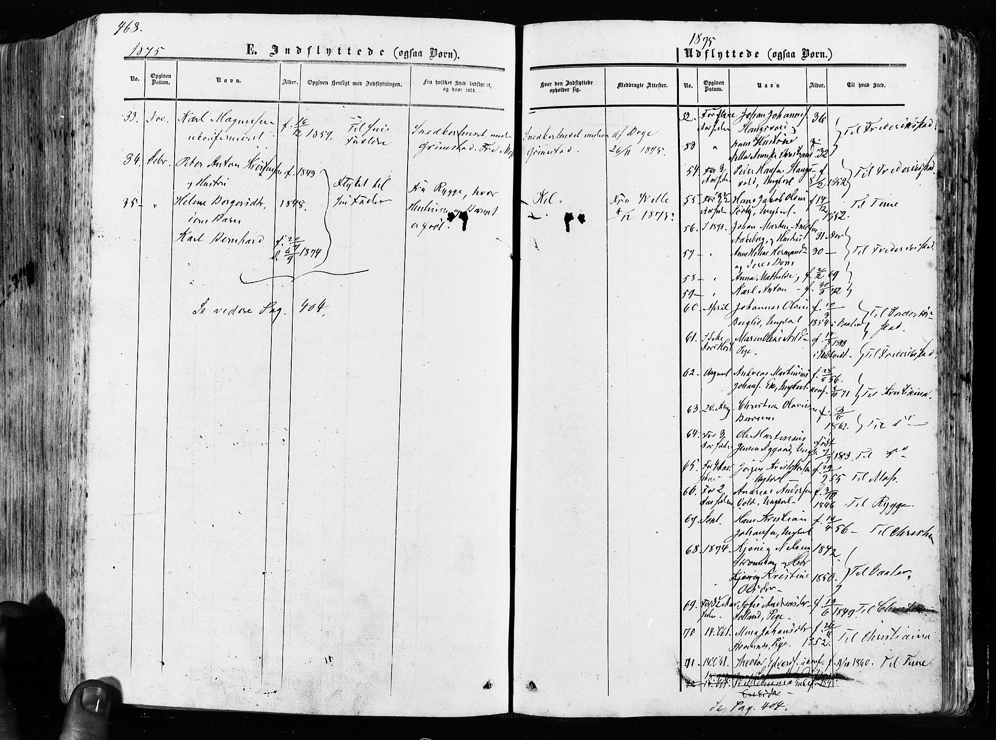 Råde prestekontor kirkebøker, AV/SAO-A-2009/F/Fa/L0006: Parish register (official) no. 6, 1854-1877, p. 468