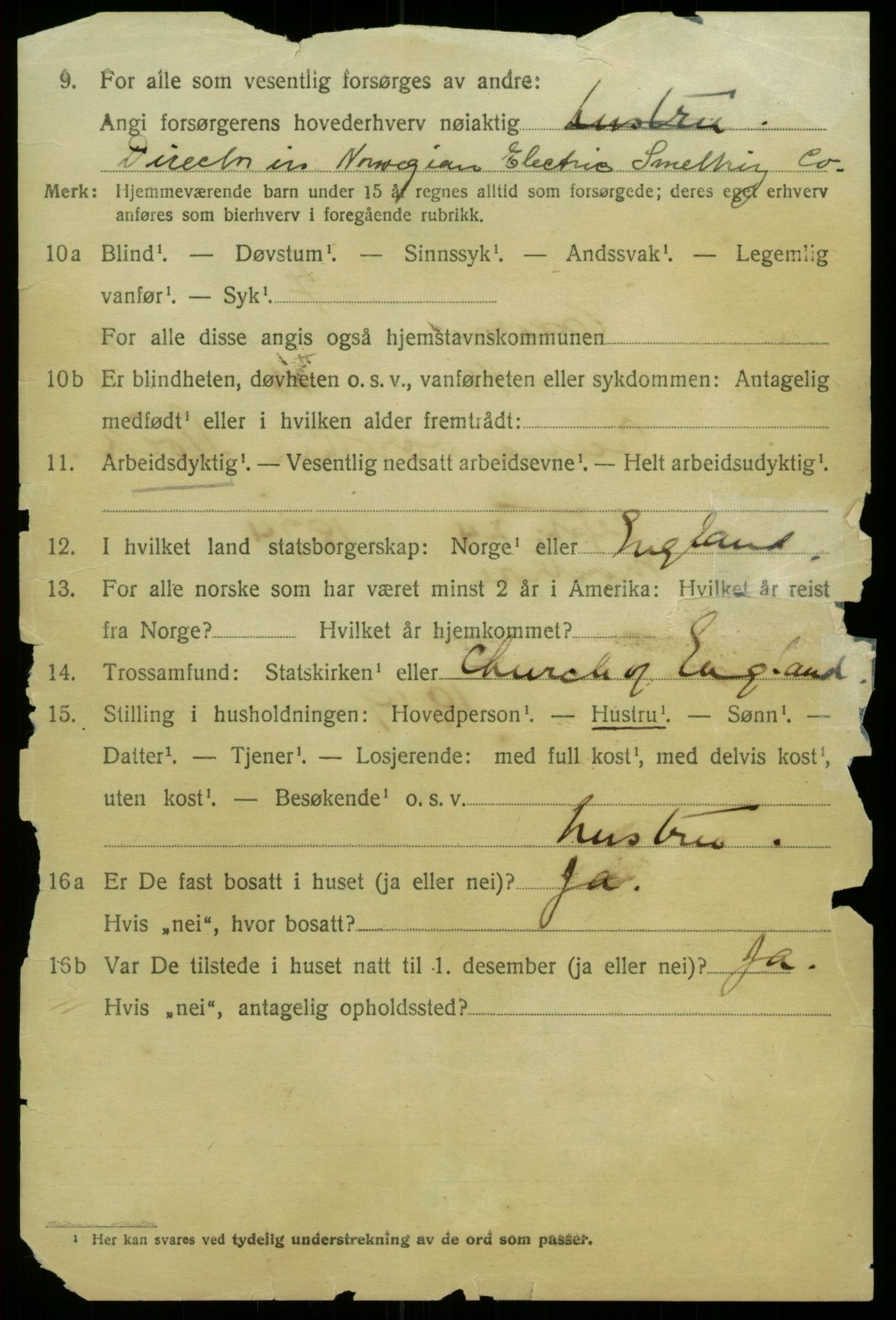 SAB, 1920 census for Odda, 1920, p. 14484