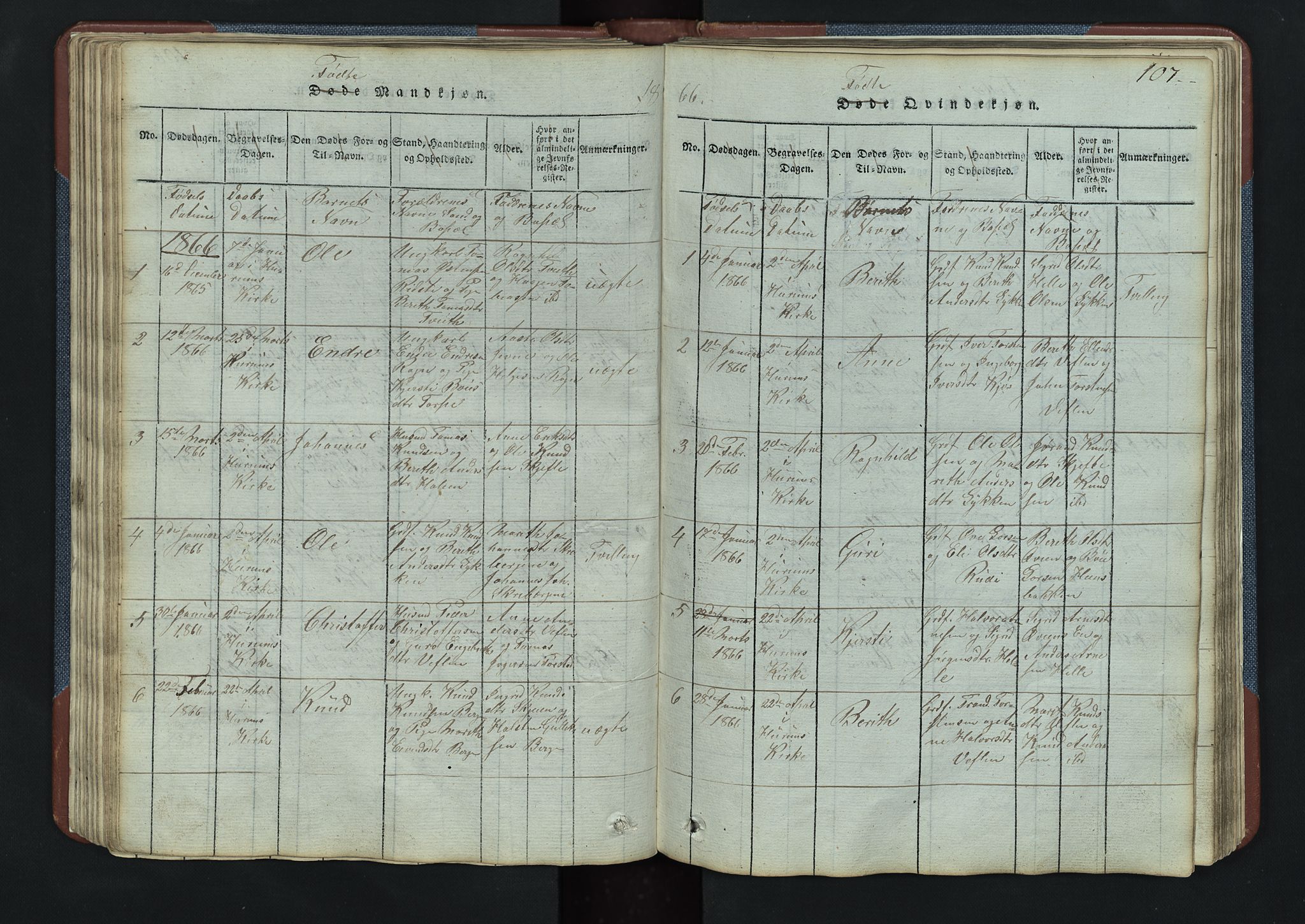 Vang prestekontor, Valdres, SAH/PREST-140/H/Hb/L0003: Parish register (copy) no. 3, 1814-1892, p. 107