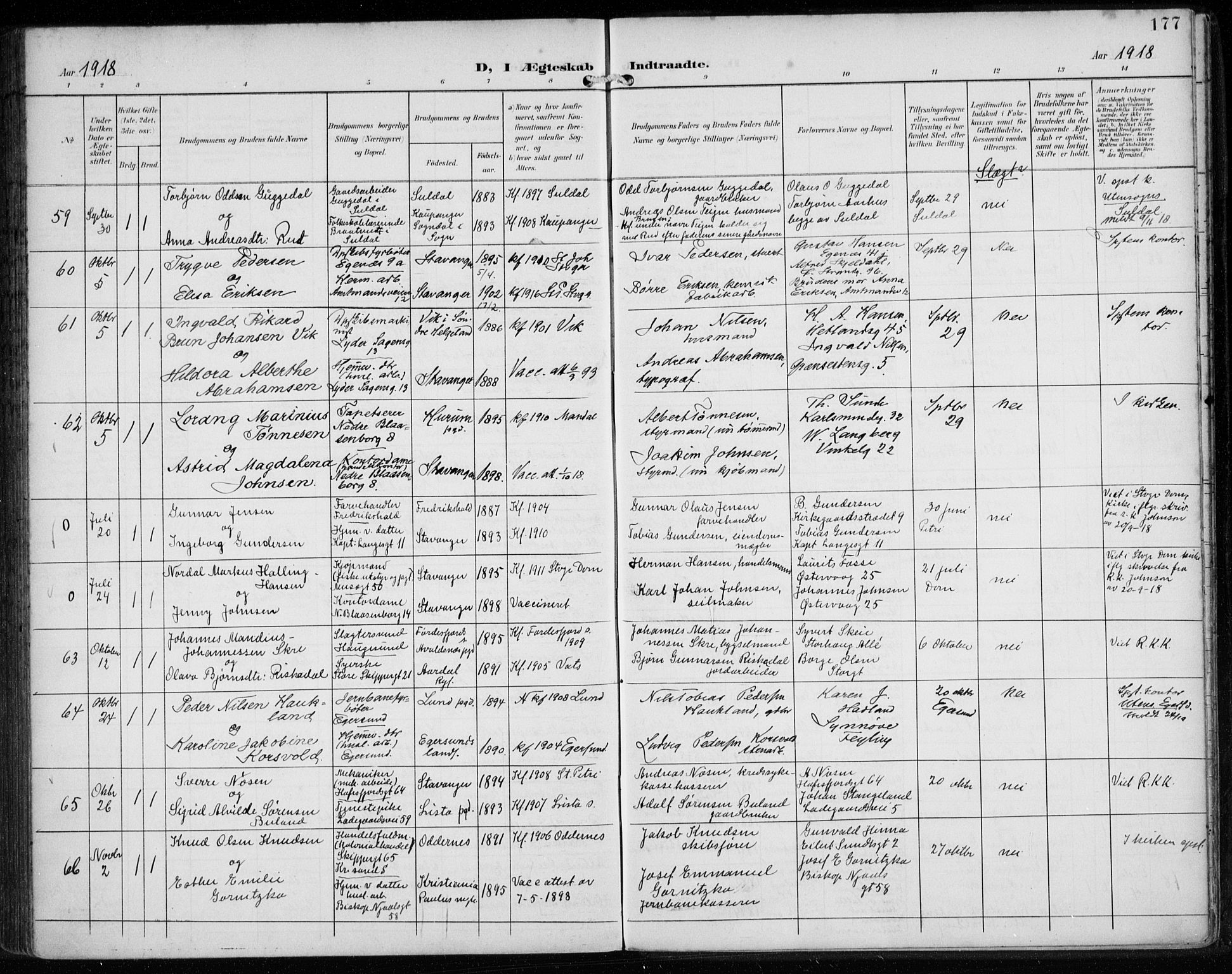 St. Petri sokneprestkontor, AV/SAST-A-101813/002/A/L0003: Parish register (official) no. A 24, 1900-1921, p. 177