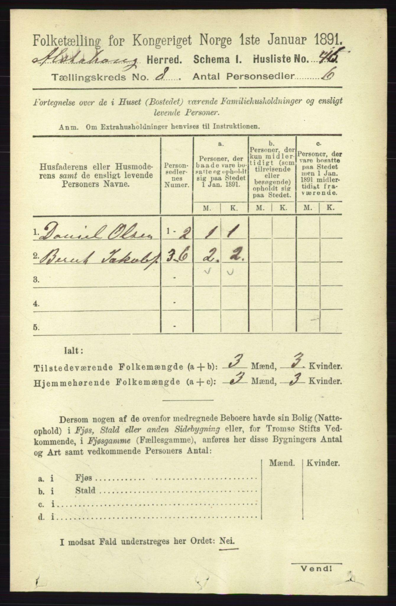 RA, 1891 census for 1820 Alstahaug, 1891, p. 2900