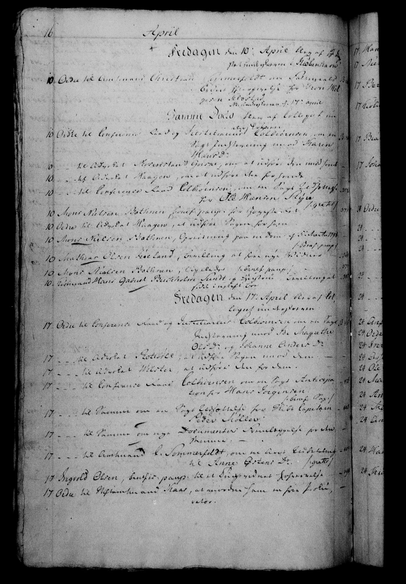 Danske Kanselli 1800-1814, RA/EA-3024/H/Hf/Hfb/Hfbc/L0002: Underskrivelsesbok m. register, 1801, p. 16
