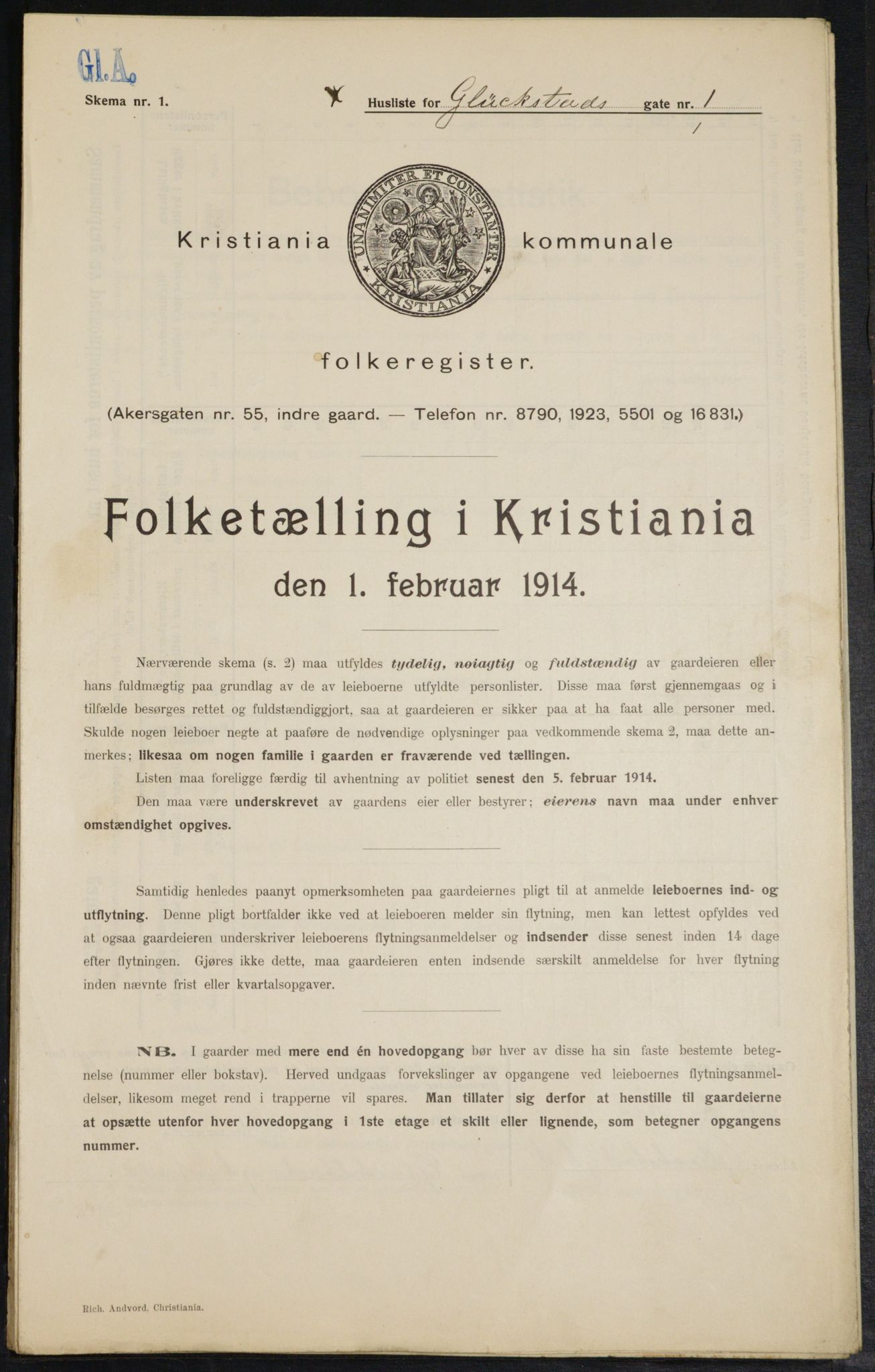 OBA, Municipal Census 1914 for Kristiania, 1914, p. 29497