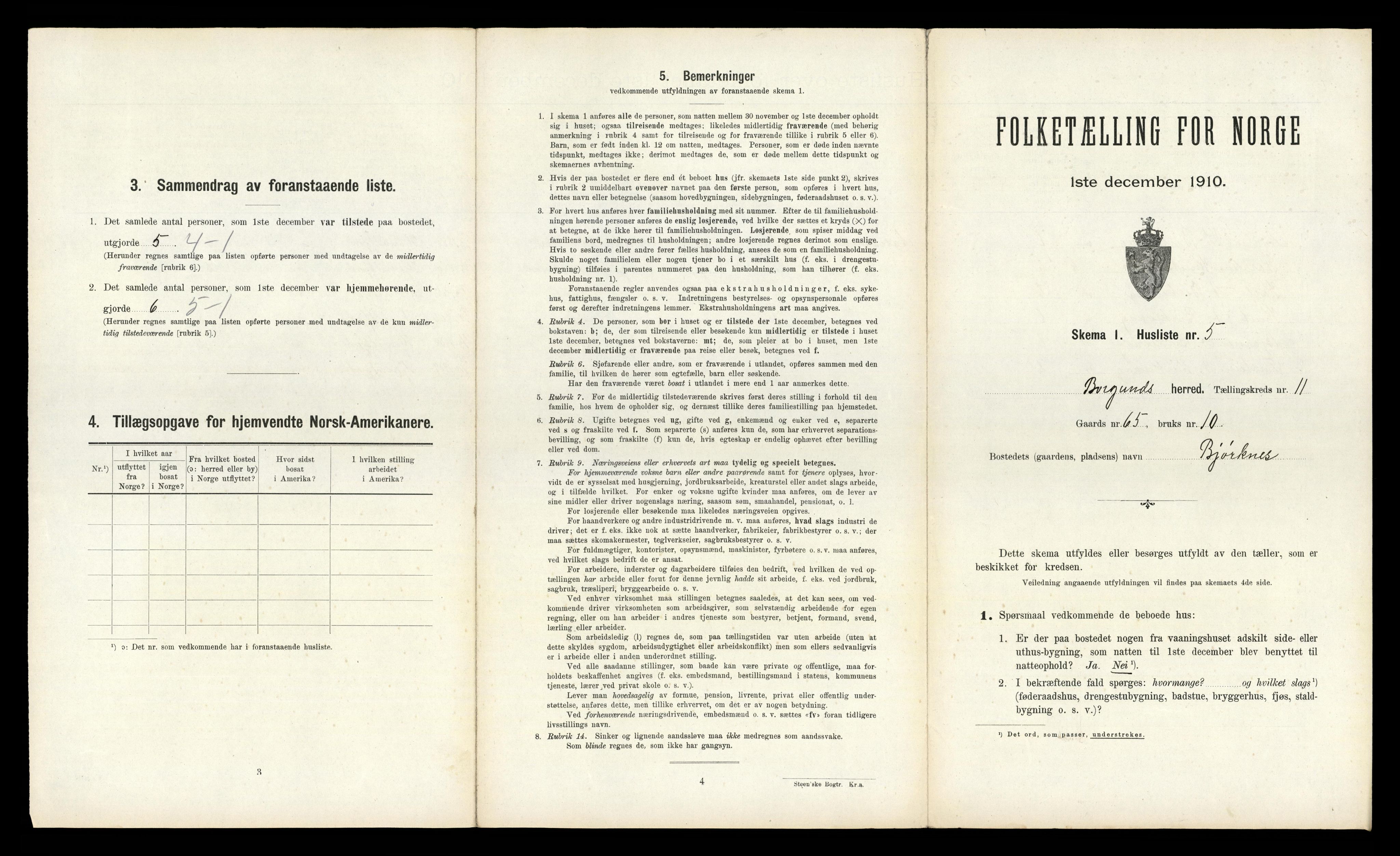 RA, 1910 census for Borgund, 1910, p. 895