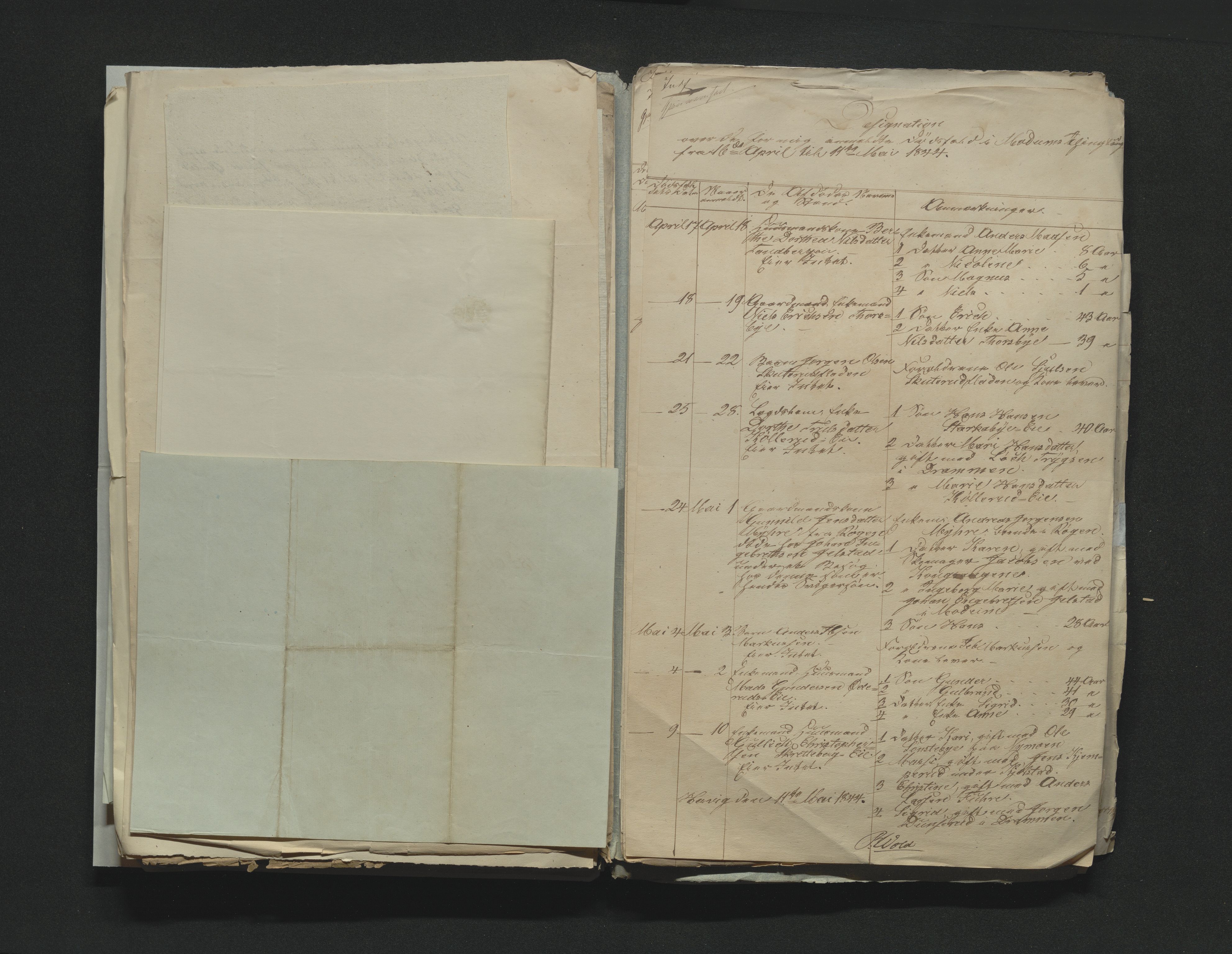 Eiker, Modum og Sigdal sorenskriveri, AV/SAKO-A-123/H/Ha/Hab/L0006: Dødsfallsmeldinger, 1841-1845
