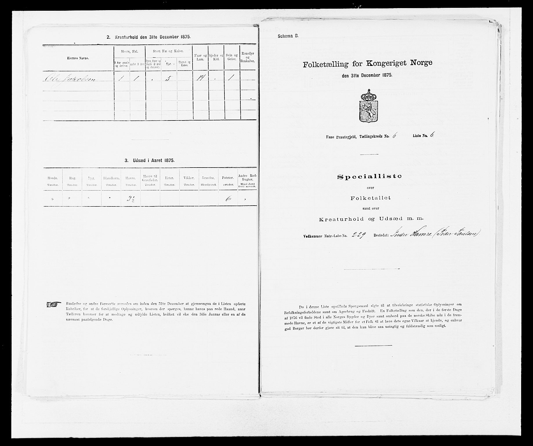 SAB, 1875 census for 1249P Fana, 1875, p. 686