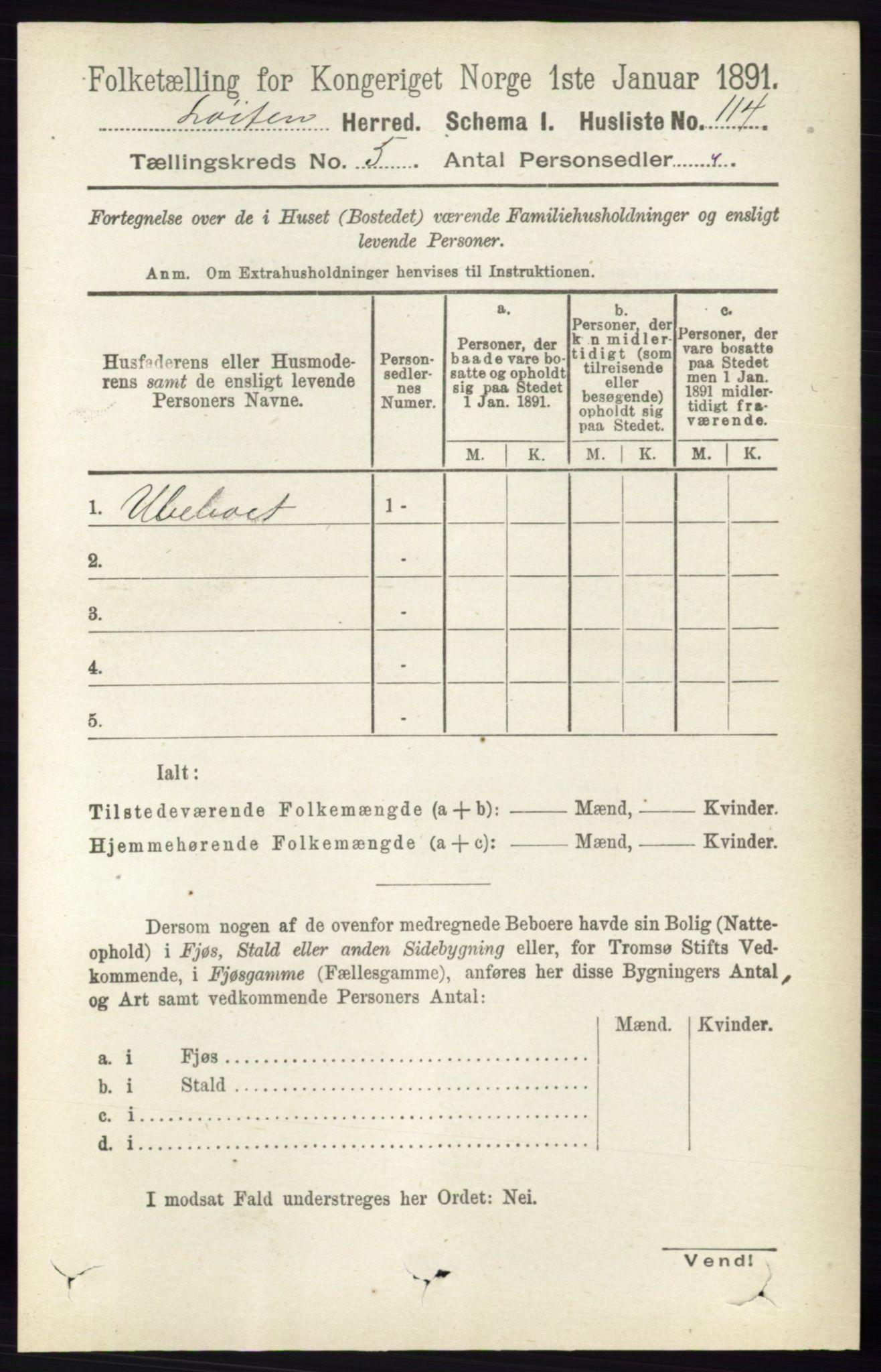 RA, 1891 census for 0415 Løten, 1891, p. 3419