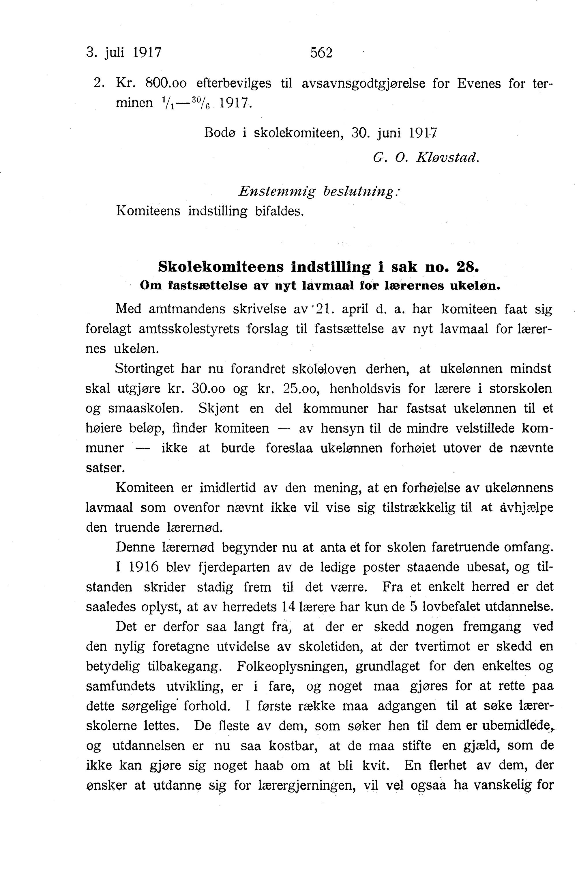 Nordland Fylkeskommune. Fylkestinget, AIN/NFK-17/176/A/Ac/L0040: Fylkestingsforhandlinger 1917, 1917