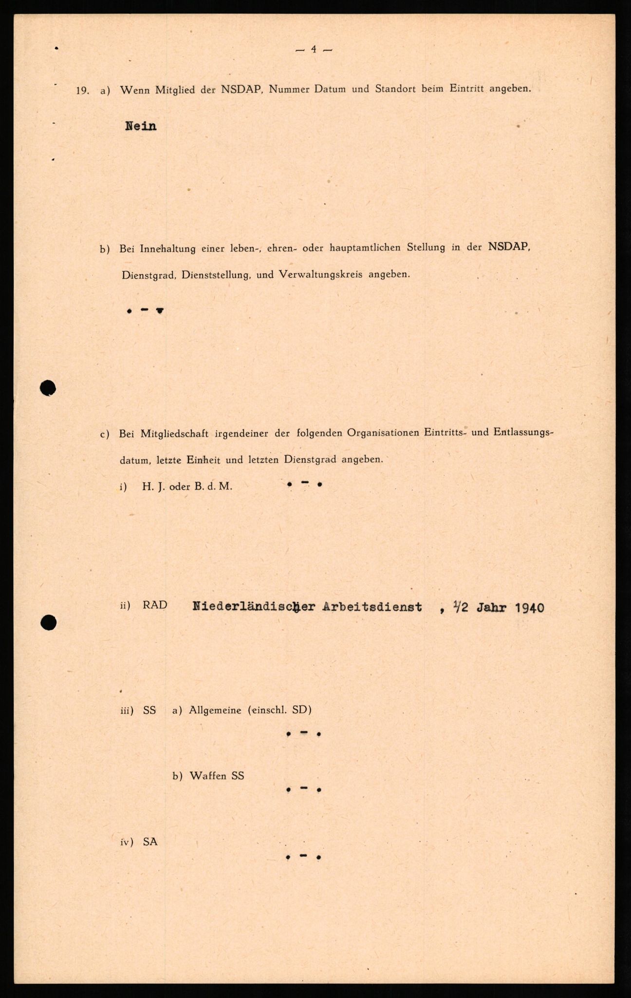 Forsvaret, Forsvarets overkommando II, RA/RAFA-3915/D/Db/L0029: CI Questionaires. Tyske okkupasjonsstyrker i Norge. Tyskere., 1945-1946, p. 415