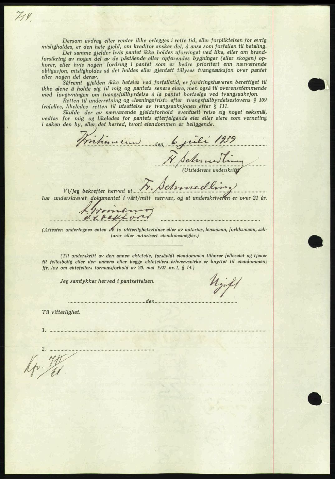 Nordmøre sorenskriveri, AV/SAT-A-4132/1/2/2Ca: Mortgage book no. B85, 1939-1939, Diary no: : 1982/1939