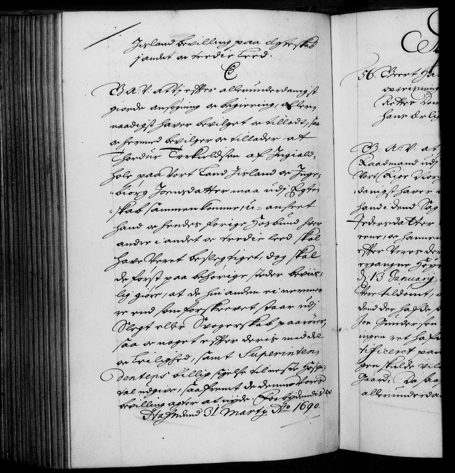 Danske Kanselli 1572-1799, RA/EA-3023/F/Fc/Fca/Fcaa/L0015: Norske registre (mikrofilm), 1688-1691, p. 324b