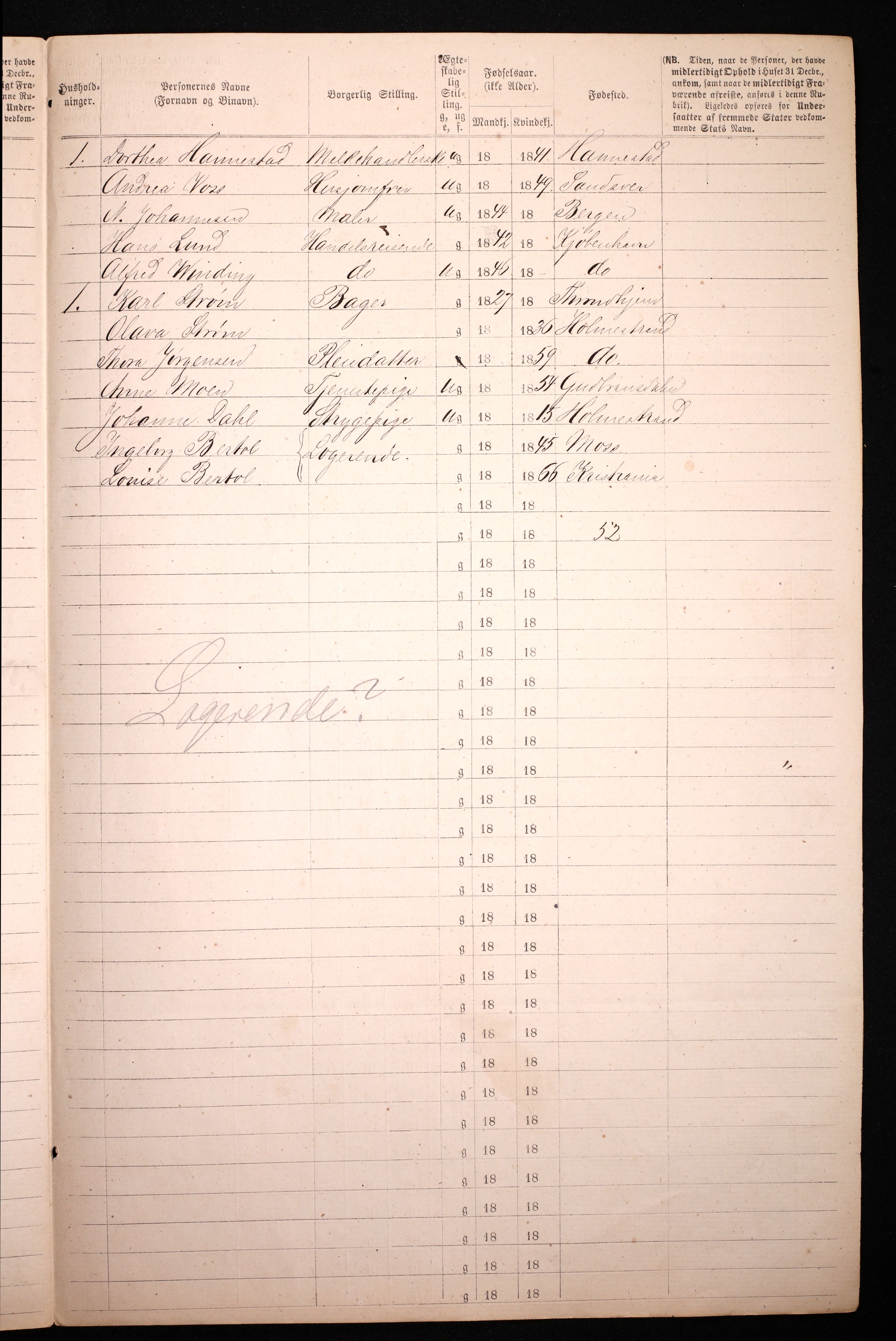 RA, 1870 census for 0301 Kristiania, 1870, p. 697