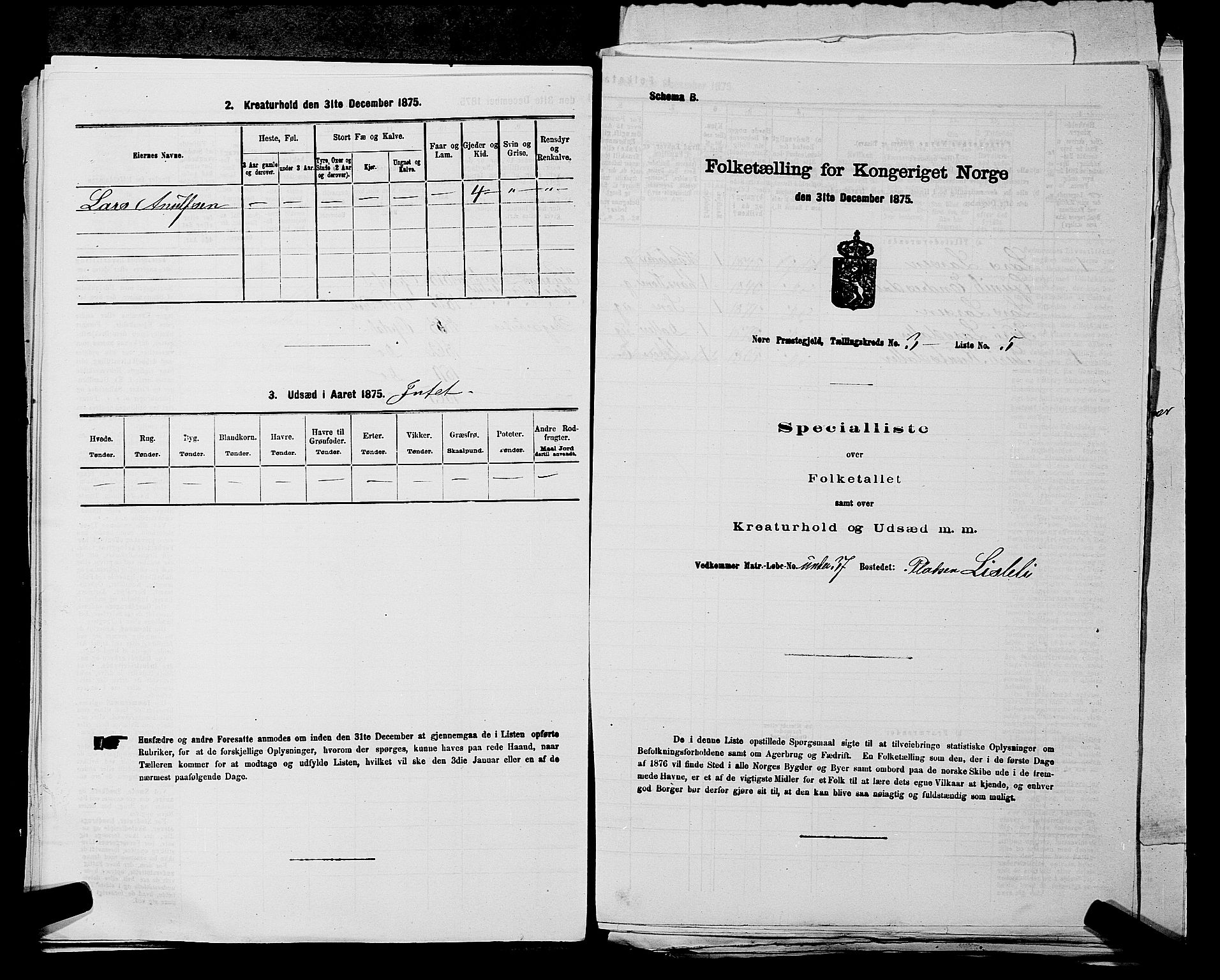 SAKO, 1875 census for 0633P Nore, 1875, p. 444