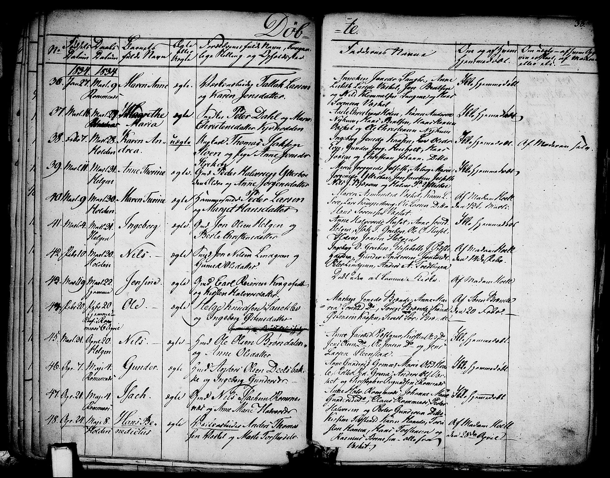 Holla kirkebøker, AV/SAKO-A-272/F/Fa/L0004: Parish register (official) no. 4, 1830-1848, p. 38