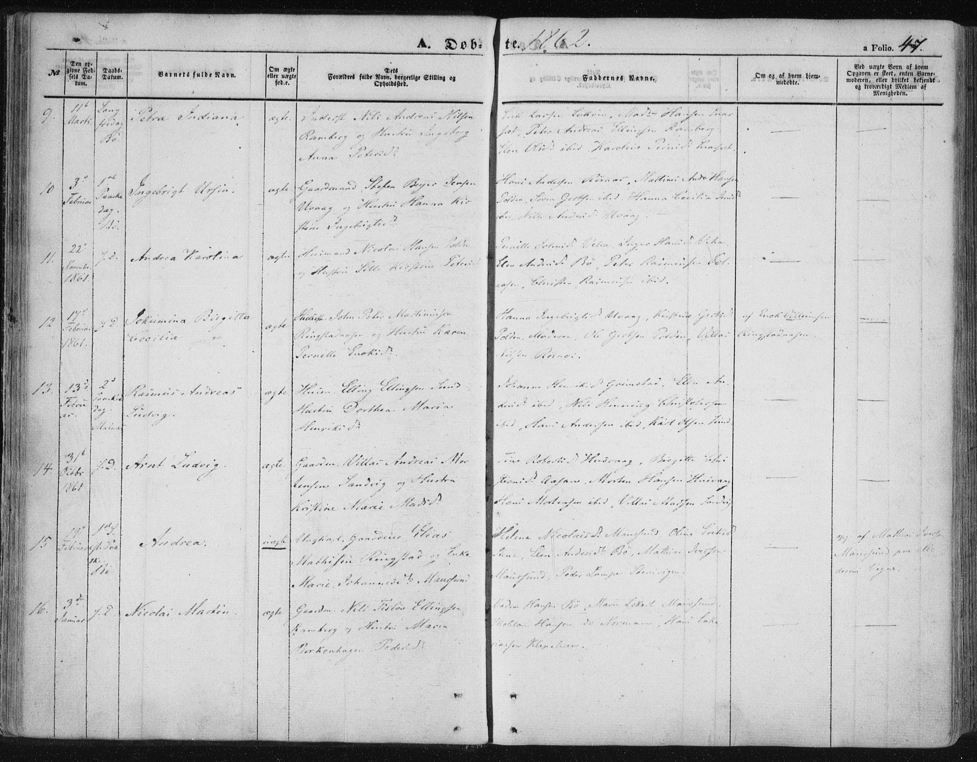 Ministerialprotokoller, klokkerbøker og fødselsregistre - Nordland, AV/SAT-A-1459/891/L1300: Parish register (official) no. 891A05, 1856-1870, p. 47