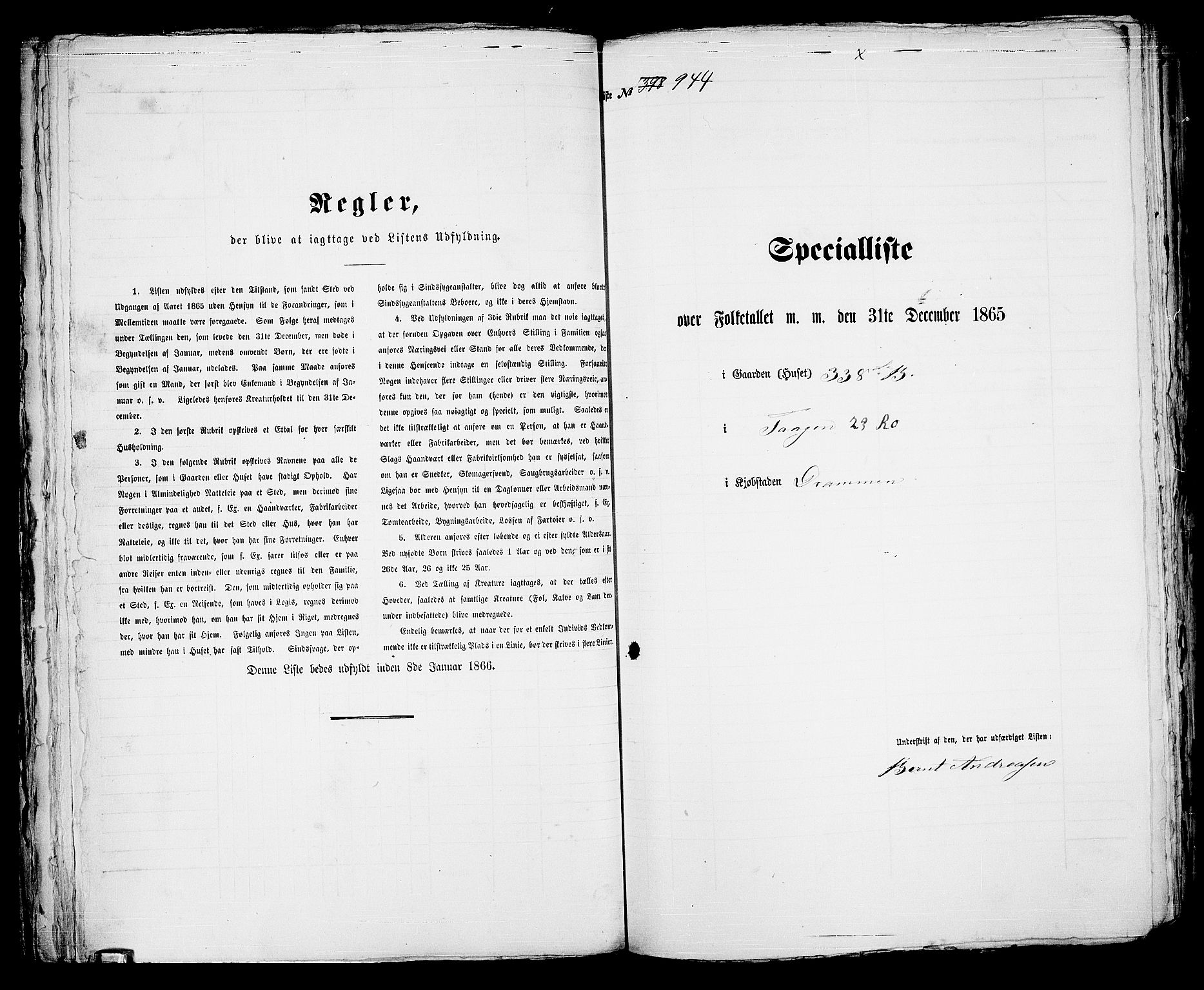 RA, 1865 census for Strømsø in Drammen, 1865, p. 711