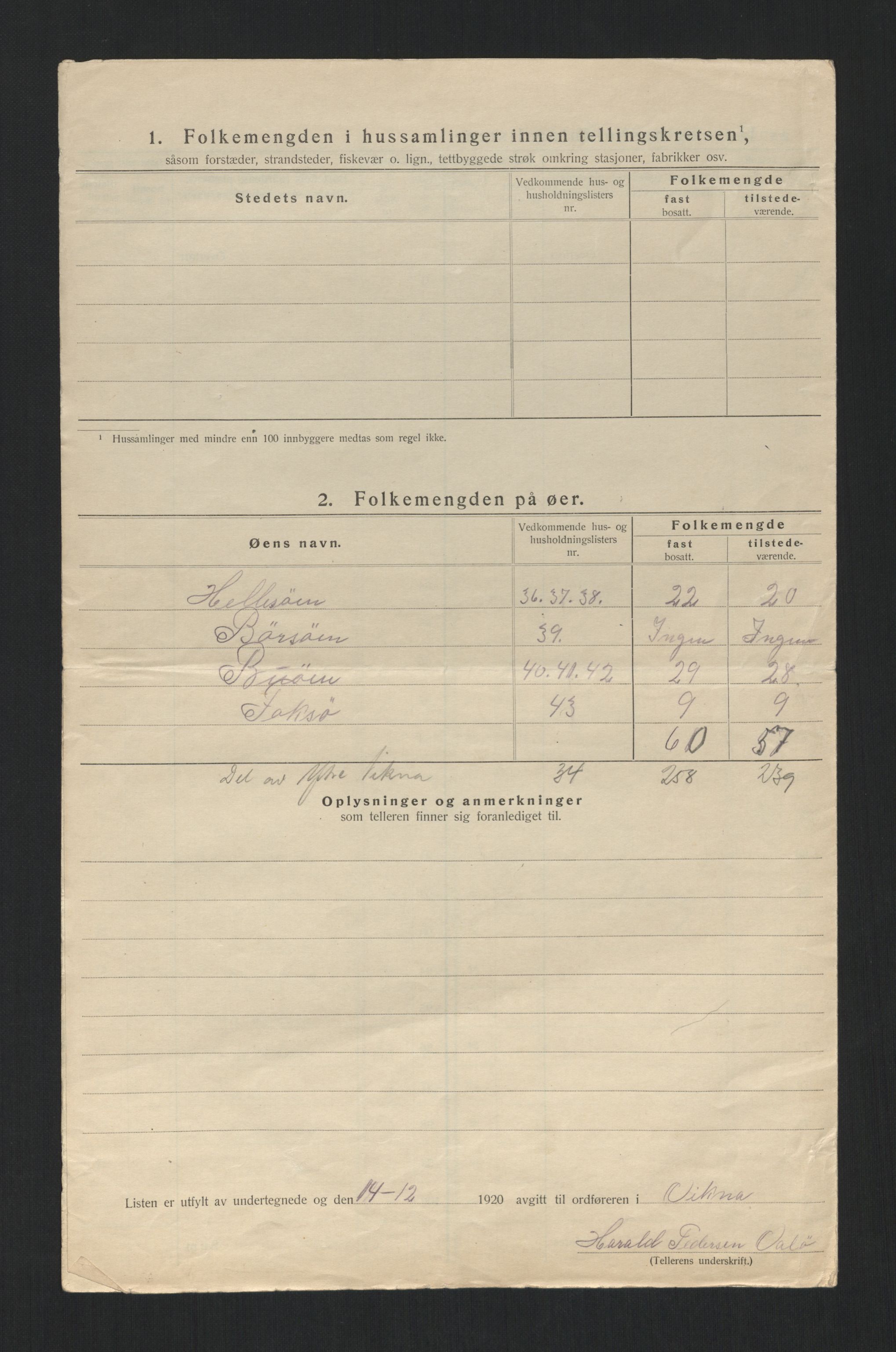 SAT, 1920 census for Vikna, 1920, p. 35