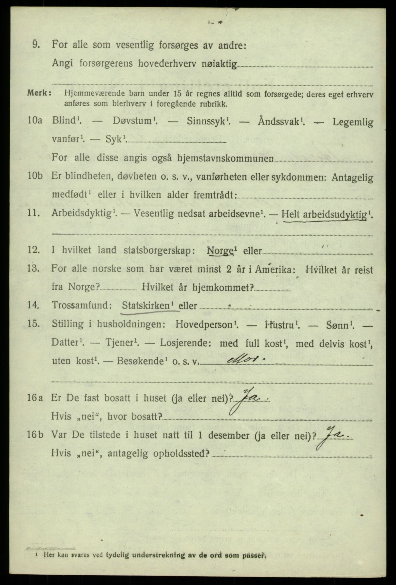 SAB, 1920 census for Austevoll, 1920, p. 2647