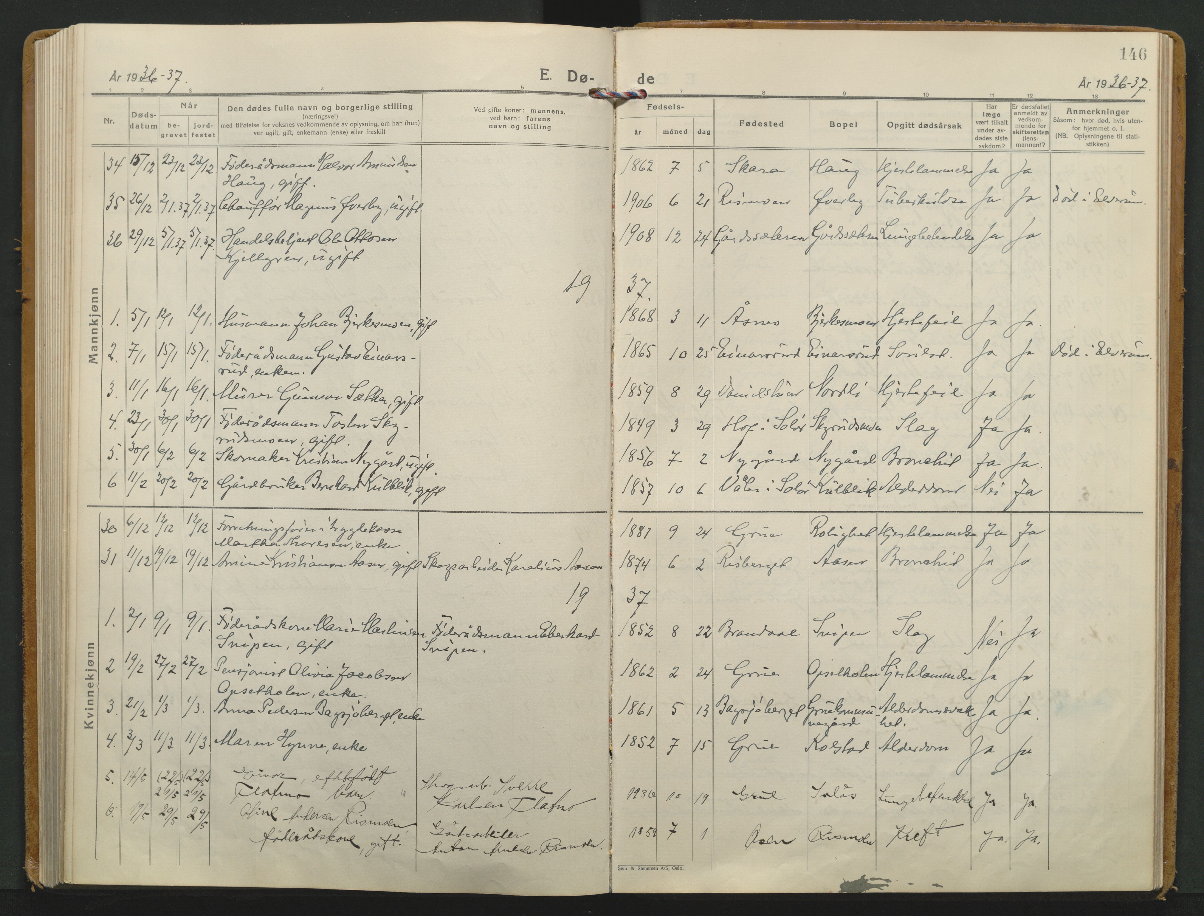 Grue prestekontor, SAH/PREST-036/H/Ha/Haa/L0019: Parish register (official) no. 19, 1929-1951, p. 146