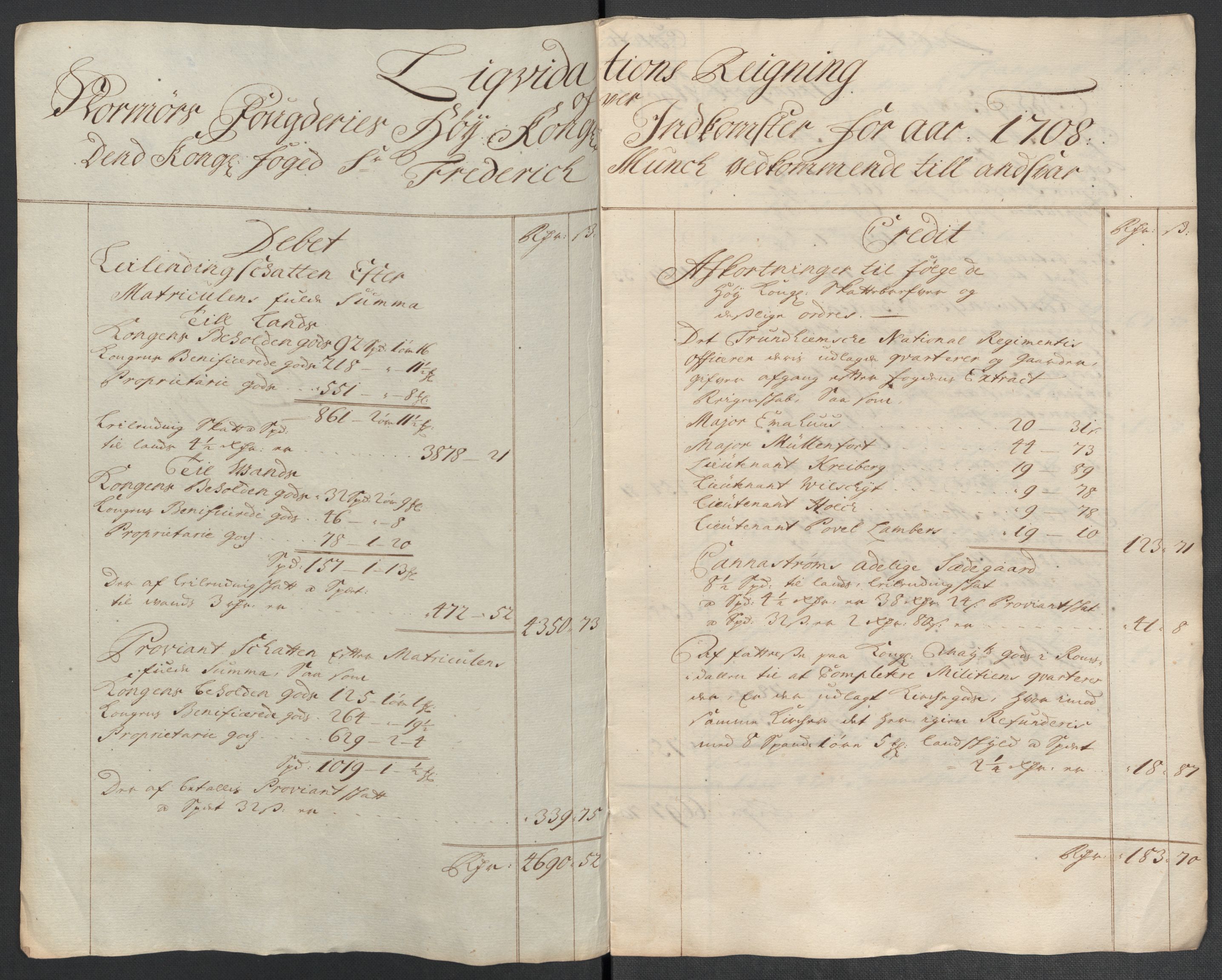 Rentekammeret inntil 1814, Reviderte regnskaper, Fogderegnskap, AV/RA-EA-4092/R56/L3743: Fogderegnskap Nordmøre, 1708, p. 249