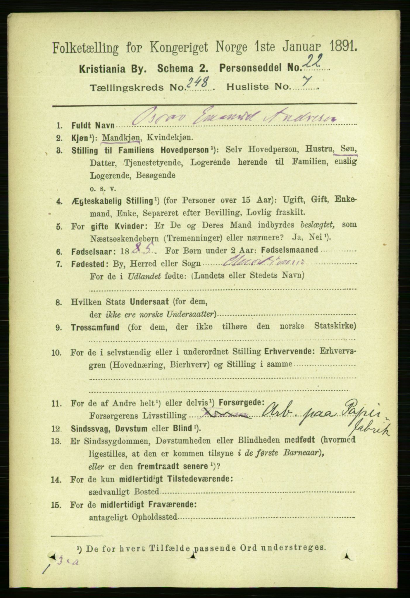 RA, 1891 census for 0301 Kristiania, 1891, p. 151321