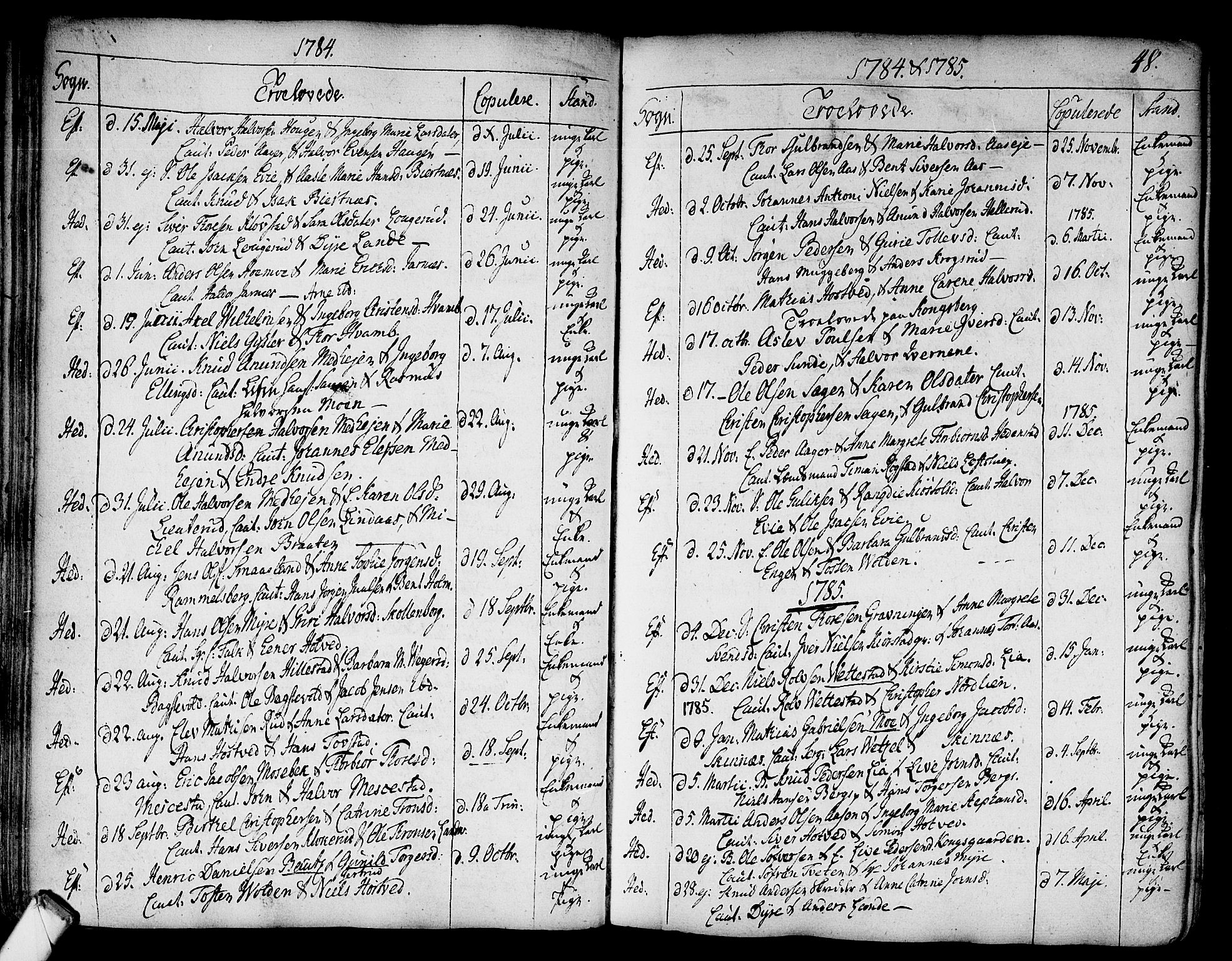 Sandsvær kirkebøker, AV/SAKO-A-244/F/Fa/L0002a: Parish register (official) no. I 2, 1725-1809, p. 48