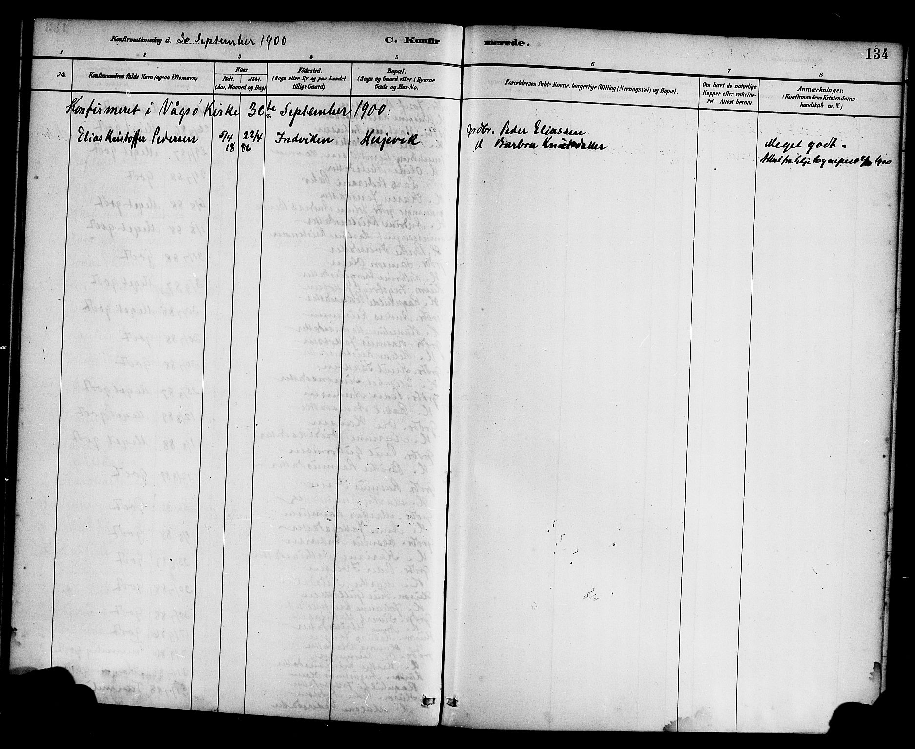 Davik sokneprestembete, SAB/A-79701/H/Haa/Haad/L0001: Parish register (official) no. D 1, 1882-1900, p. 134