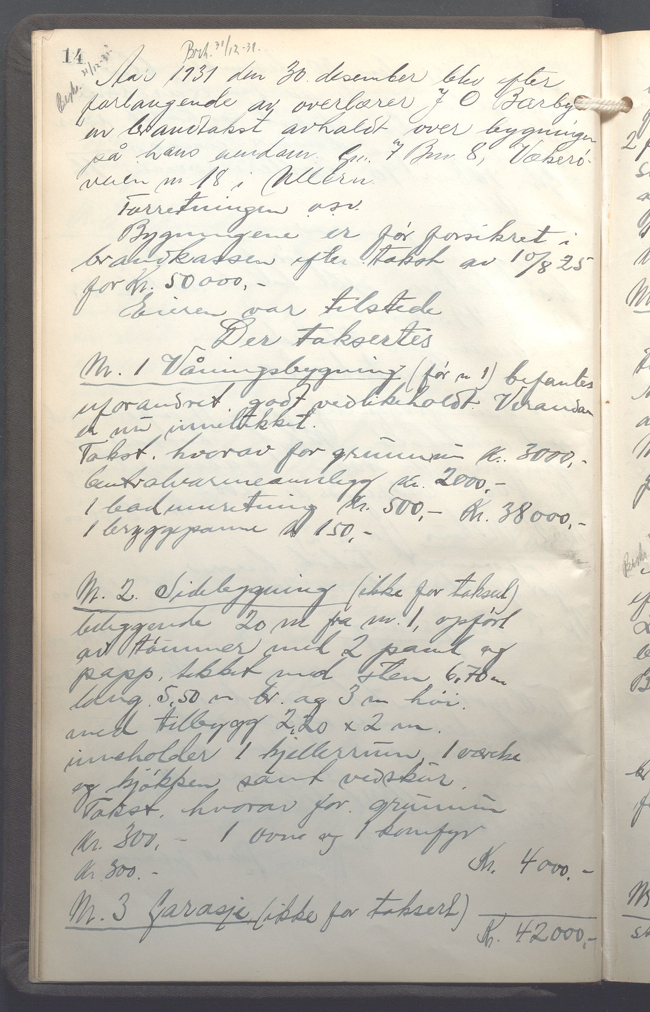 Lensmennene i Aker, OBA/A-10133/F/Fb/L0004: Branntakstprotokoll, 1931-1937, p. 14