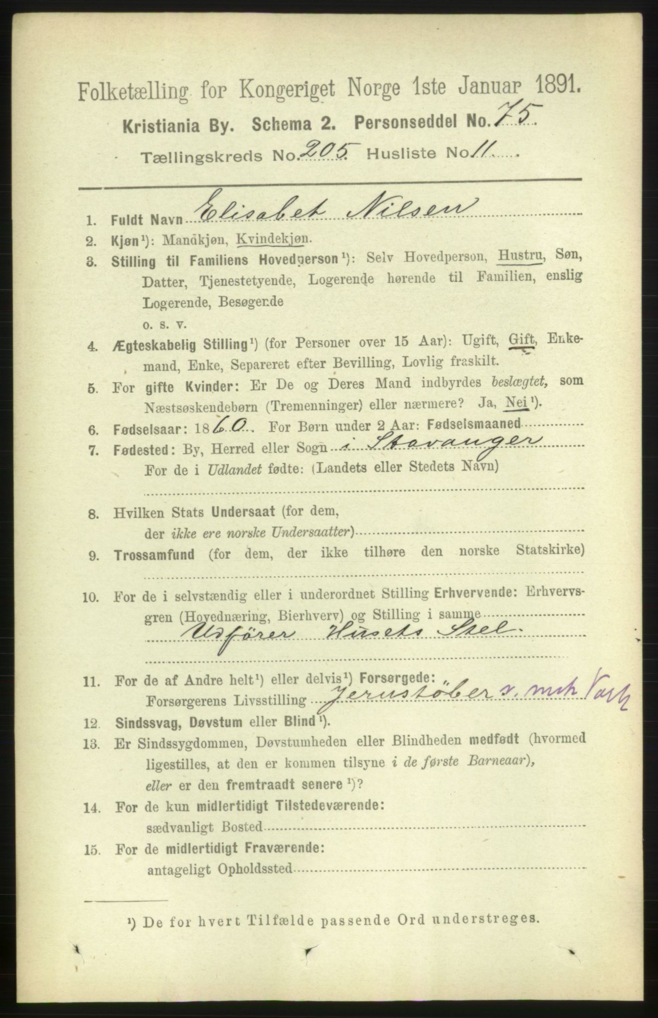 RA, 1891 census for 0301 Kristiania, 1891, p. 123810