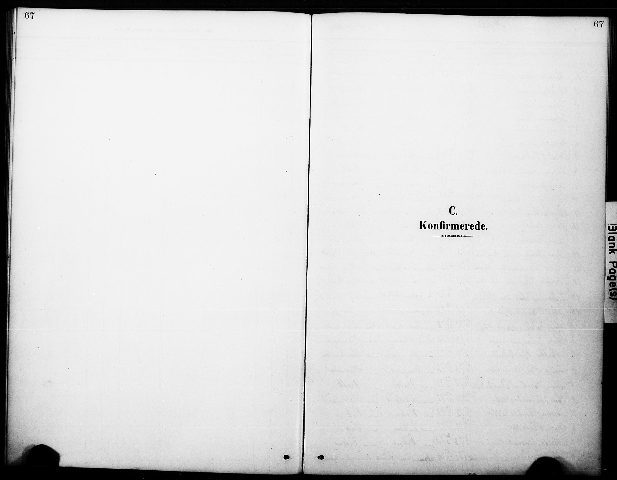 Haus sokneprestembete, SAB/A-75601/H/Haa: Parish register (official) no. B 1, 1887-1898, p. 67