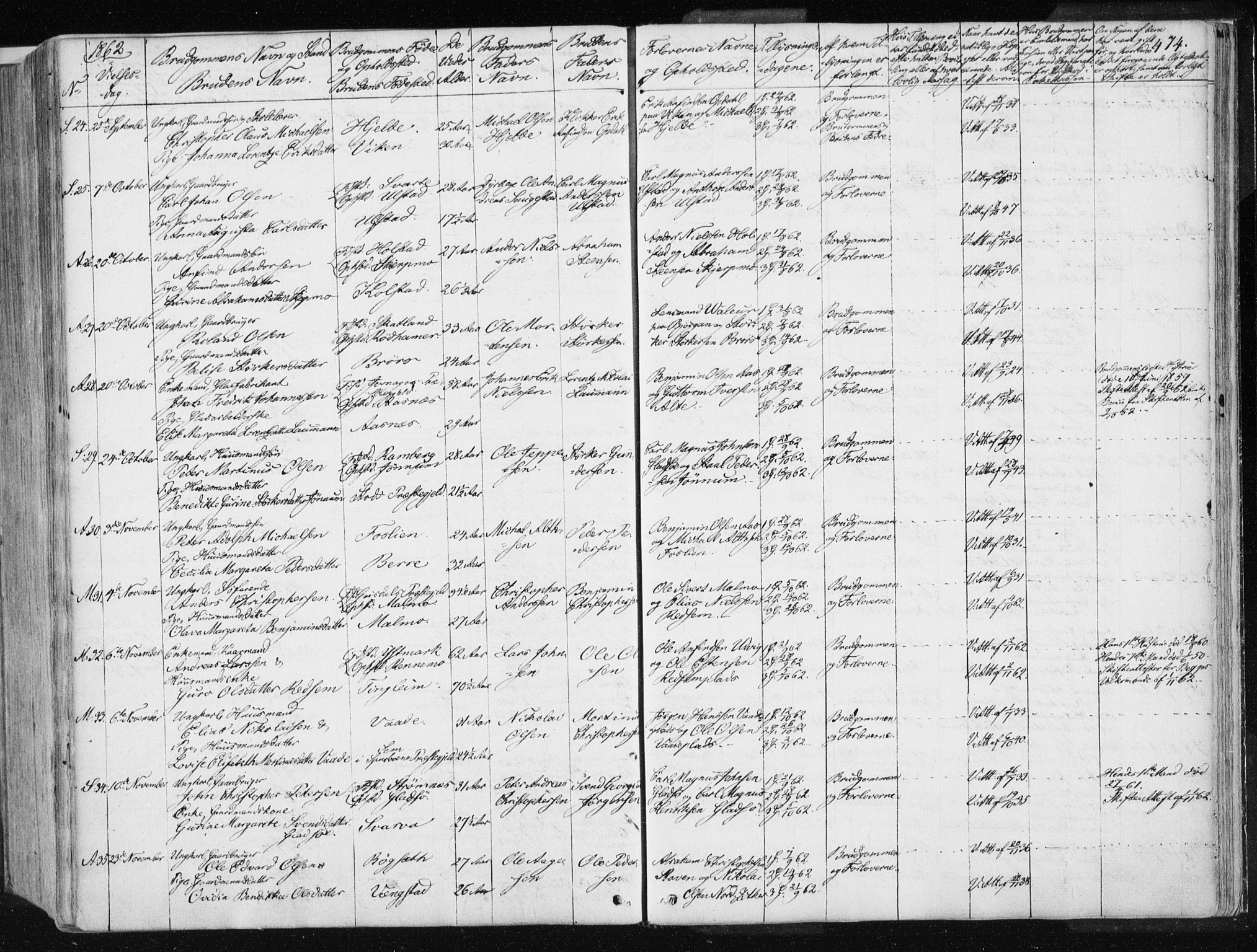 Ministerialprotokoller, klokkerbøker og fødselsregistre - Nord-Trøndelag, SAT/A-1458/741/L0393: Parish register (official) no. 741A07, 1849-1863, p. 474