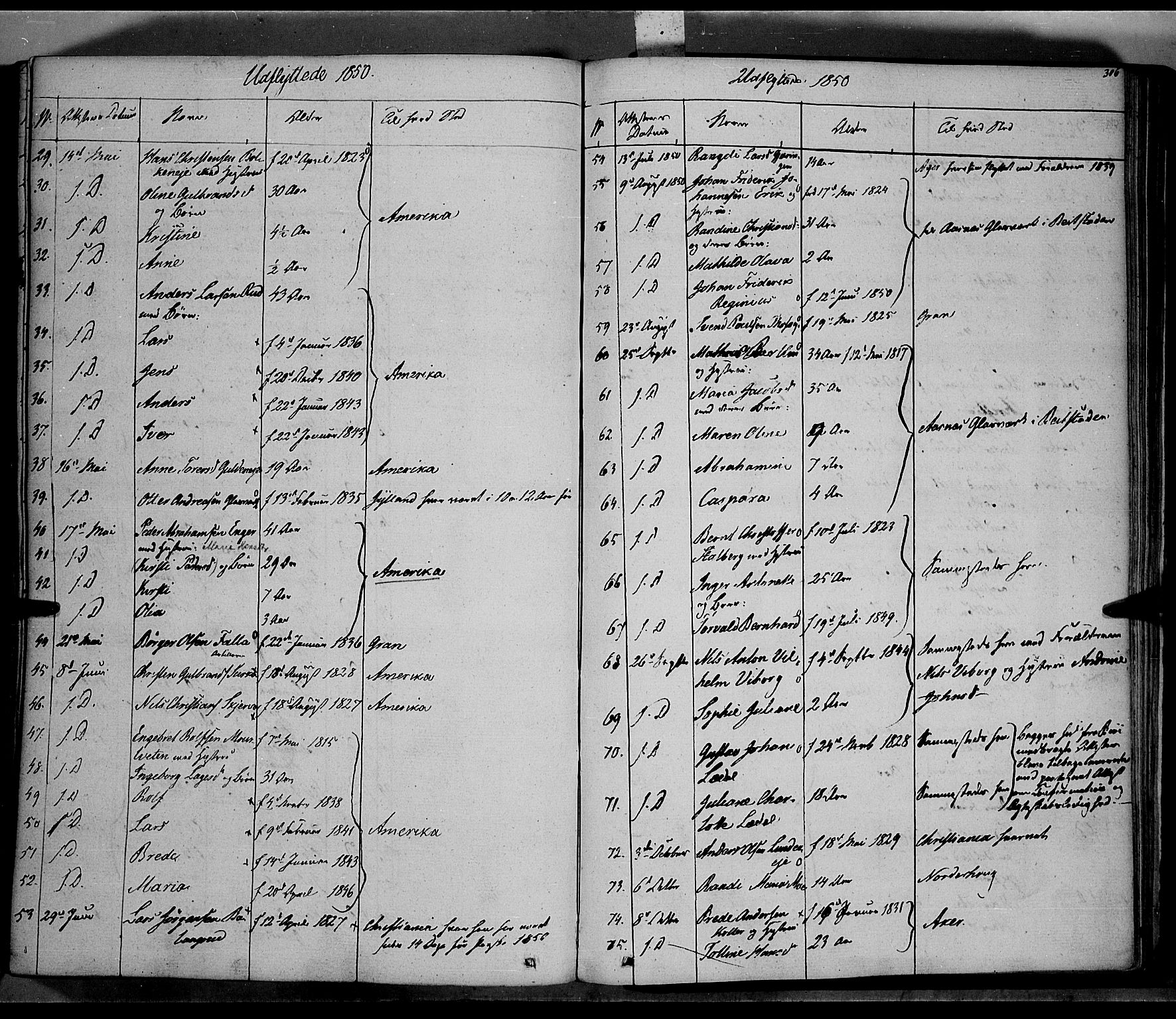 Jevnaker prestekontor, SAH/PREST-116/H/Ha/Haa/L0006: Parish register (official) no. 6, 1837-1857, p. 306
