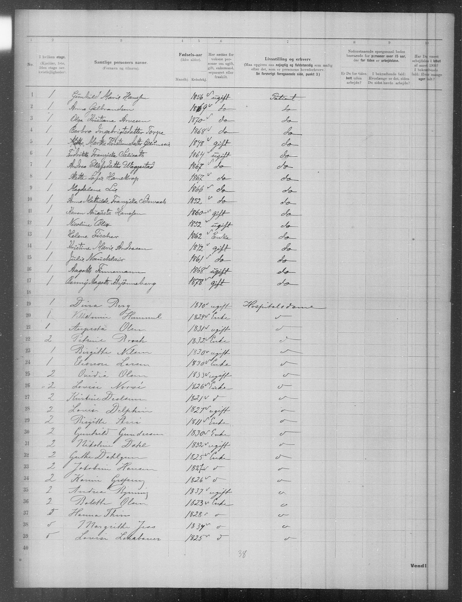 OBA, Municipal Census 1903 for Kristiania, 1903, p. 4033