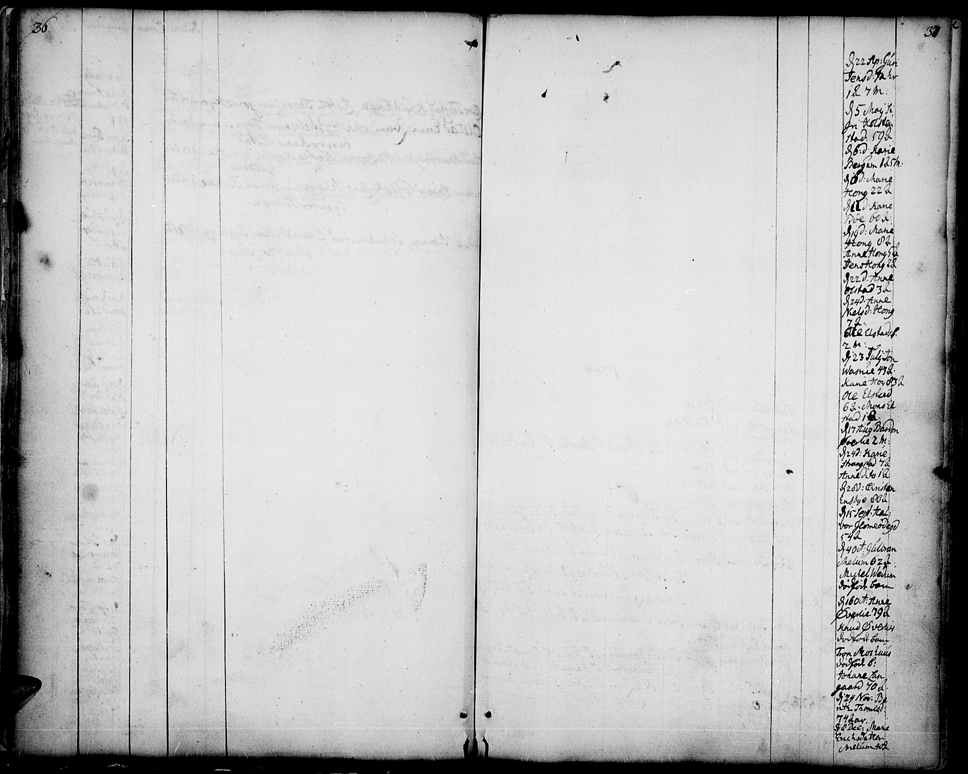 Øyer prestekontor, SAH/PREST-084/H/Ha/Haa/L0002: Parish register (official) no. 2, 1733-1784, p. 36-37