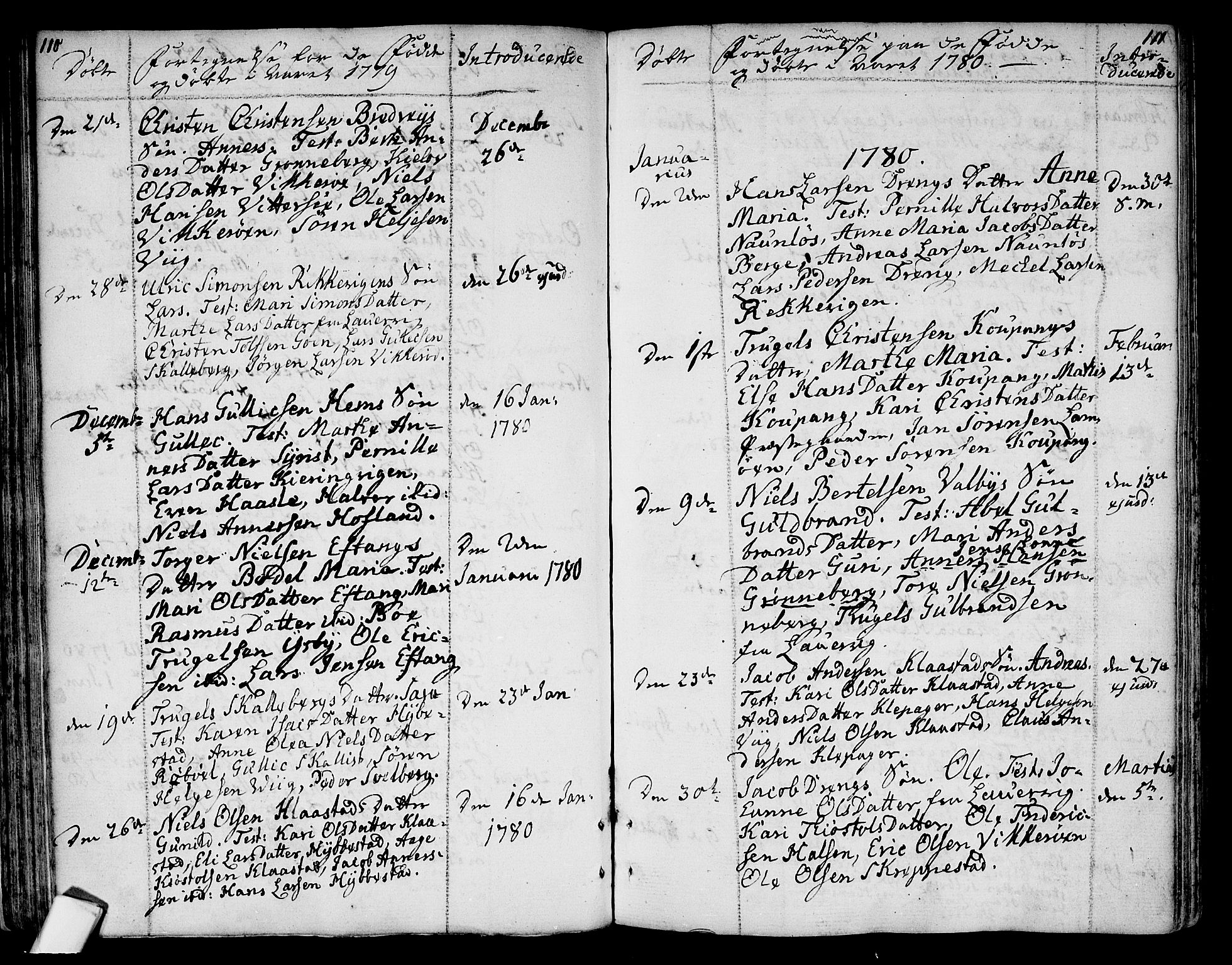 Tjølling kirkebøker, SAKO/A-60/F/Fa/L0004: Parish register (official) no. 4, 1779-1817, p. 110-111