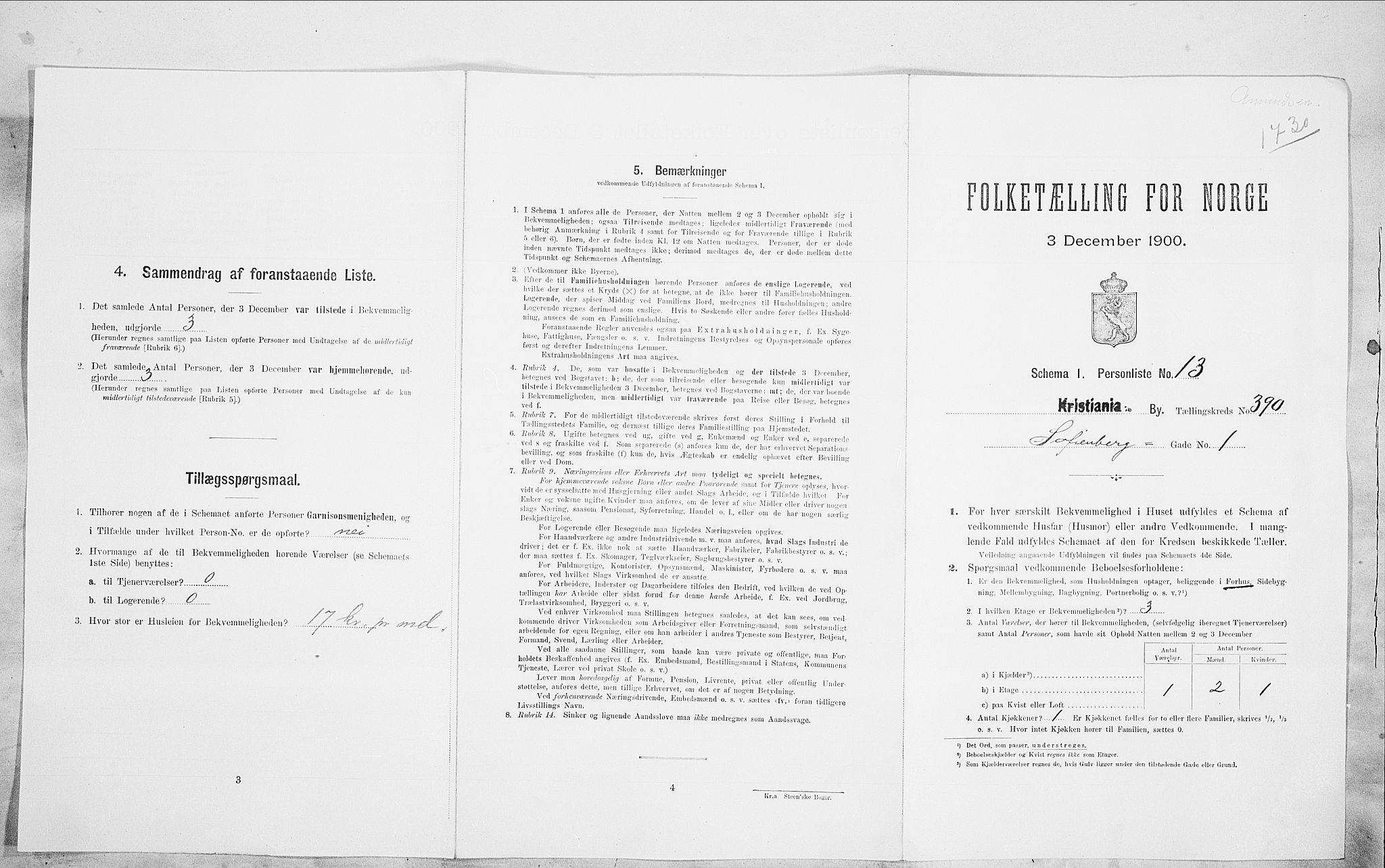 SAO, 1900 census for Kristiania, 1900, p. 87282