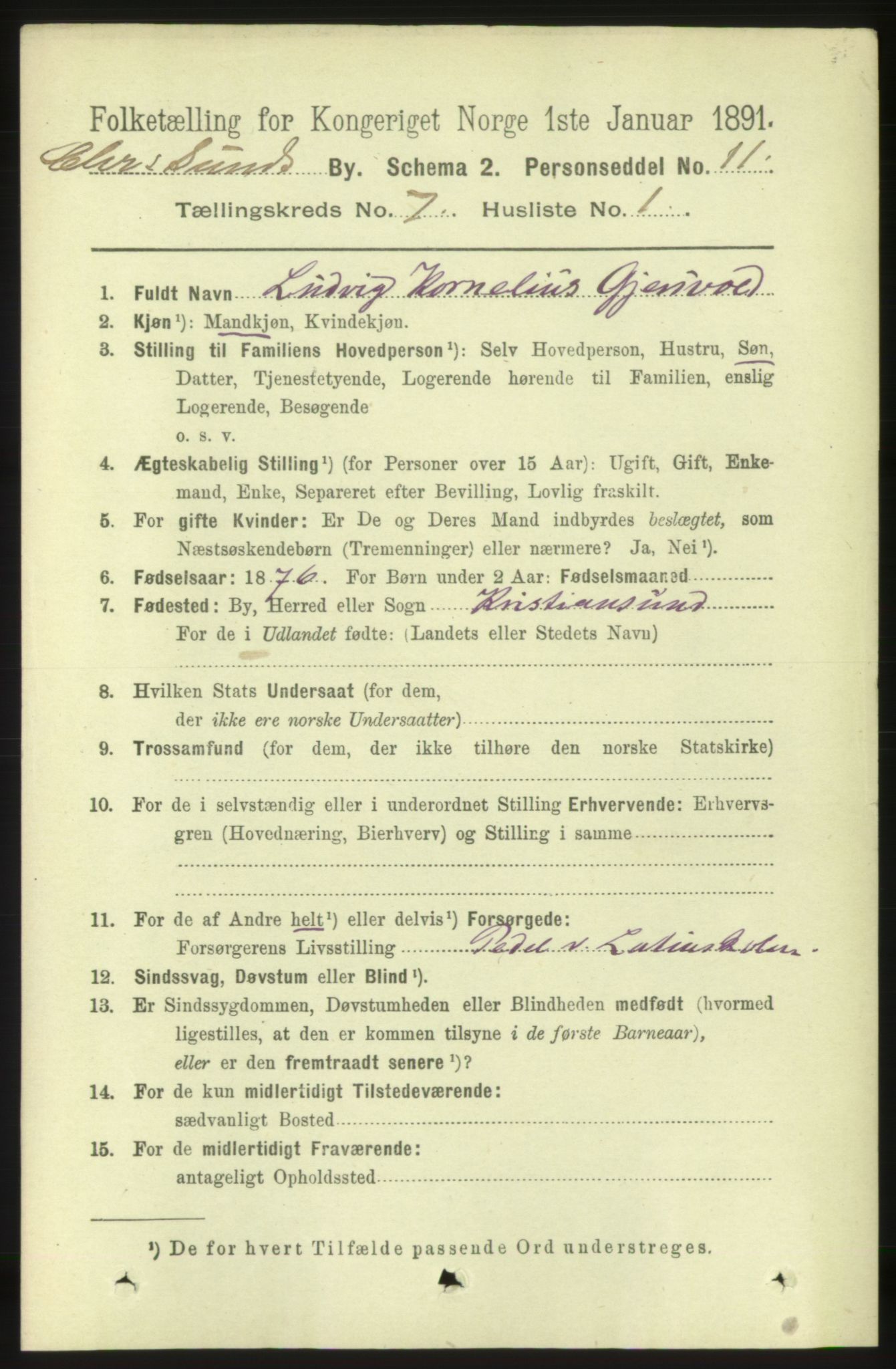 RA, 1891 census for 1503 Kristiansund, 1891, p. 5661