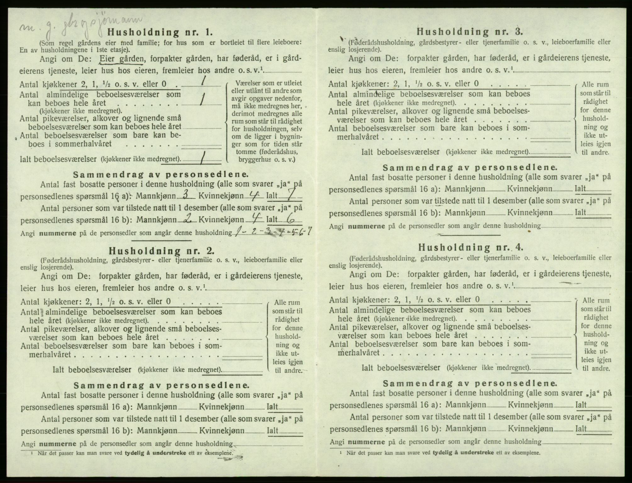 SAB, 1920 census for Moster, 1920, p. 119