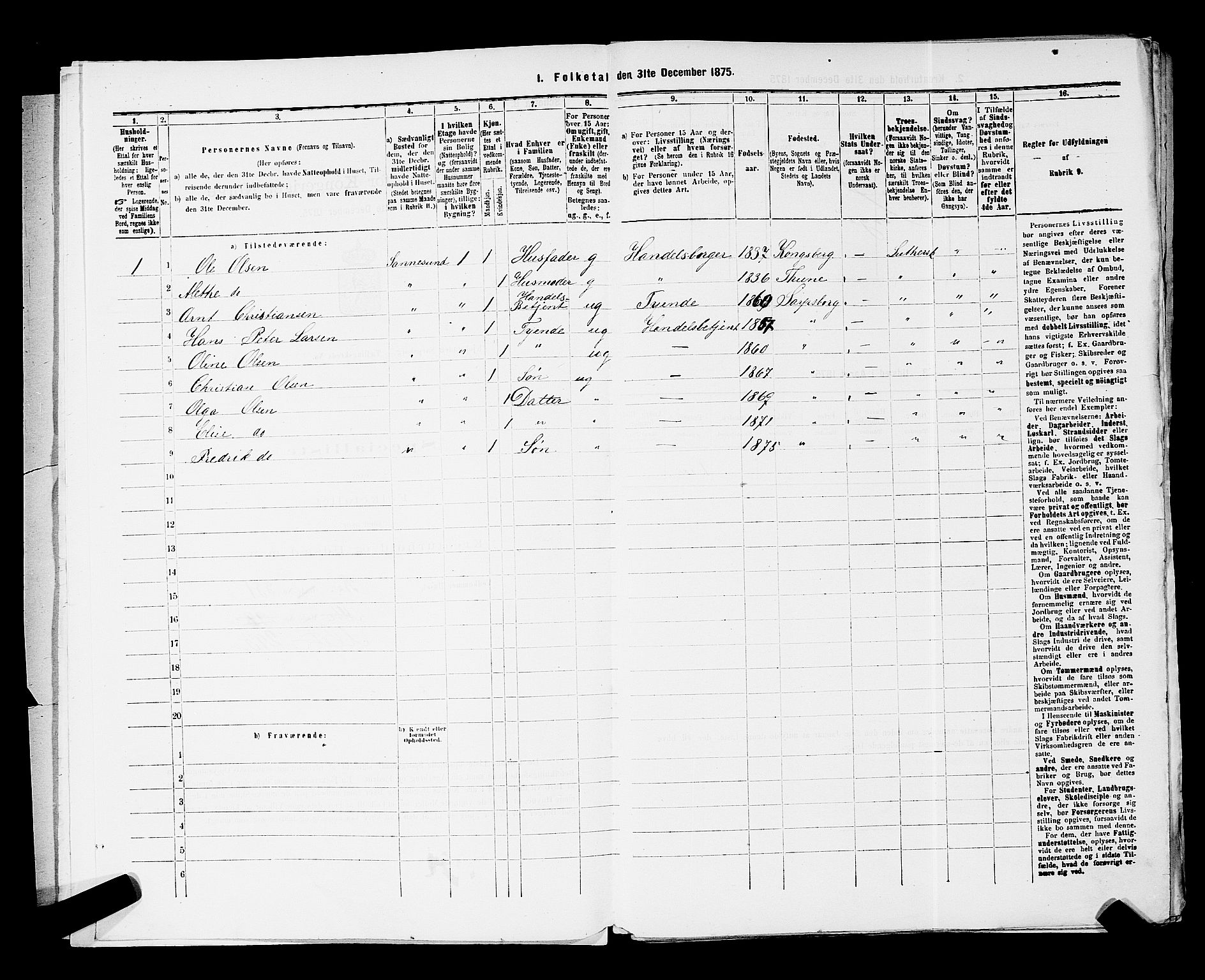 RA, 1875 census for 0102P Sarpsborg, 1875, p. 16