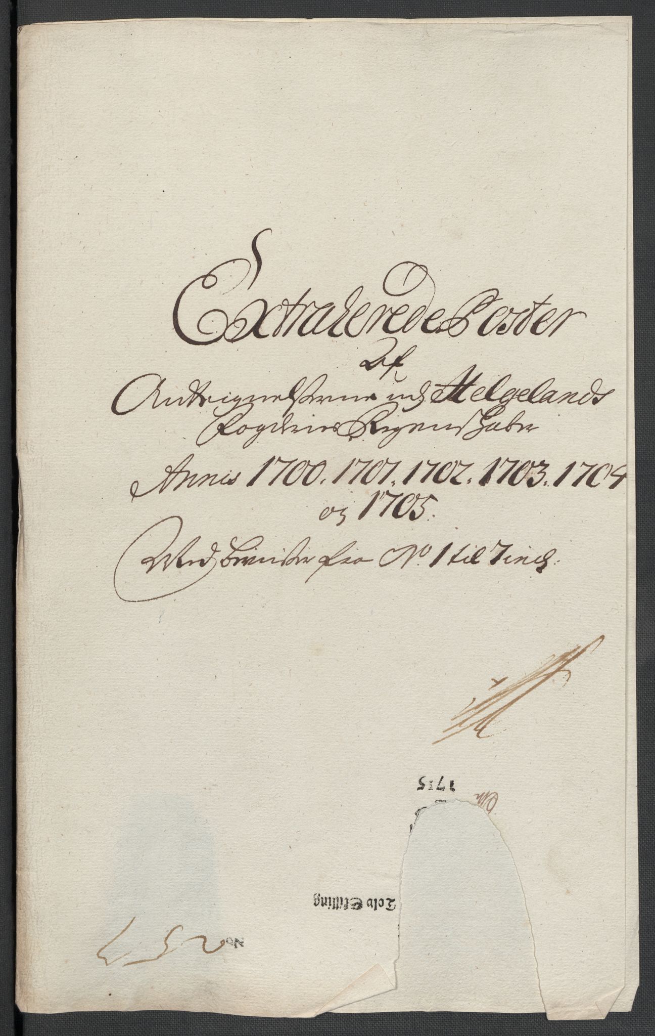 Rentekammeret inntil 1814, Reviderte regnskaper, Fogderegnskap, AV/RA-EA-4092/R65/L4508: Fogderegnskap Helgeland, 1702-1705, p. 535