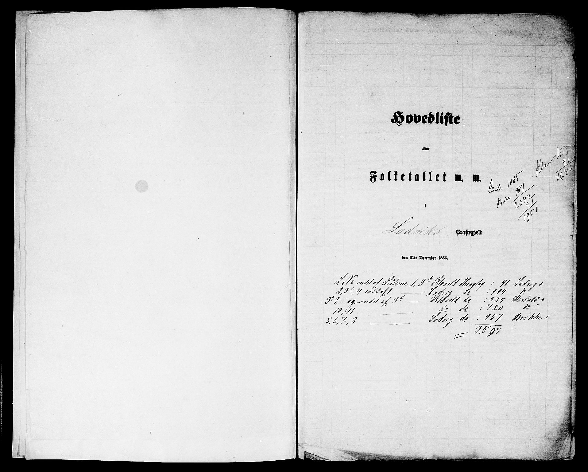 RA, 1865 census for Lavik, 1865, p. 5