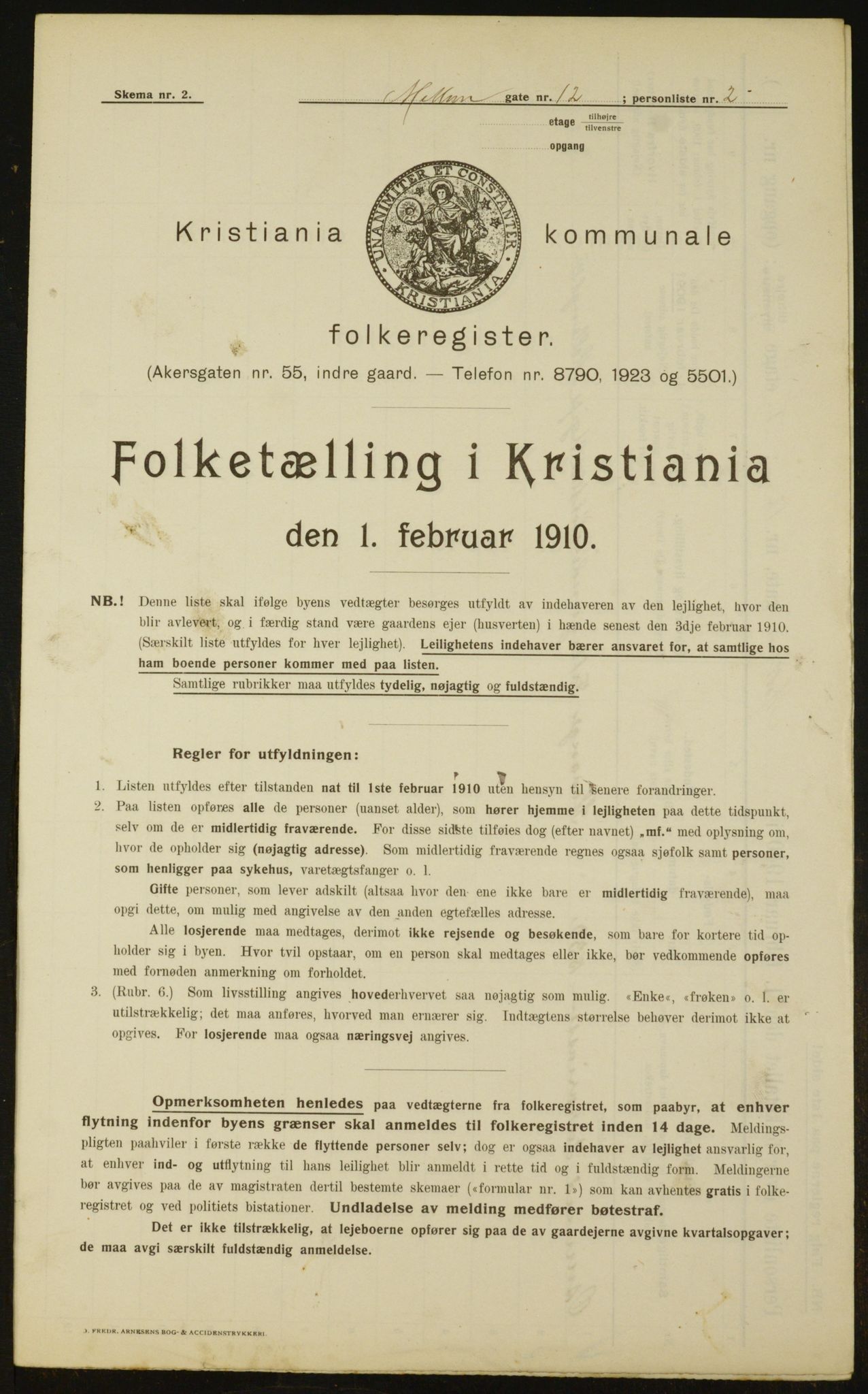 OBA, Municipal Census 1910 for Kristiania, 1910, p. 63065